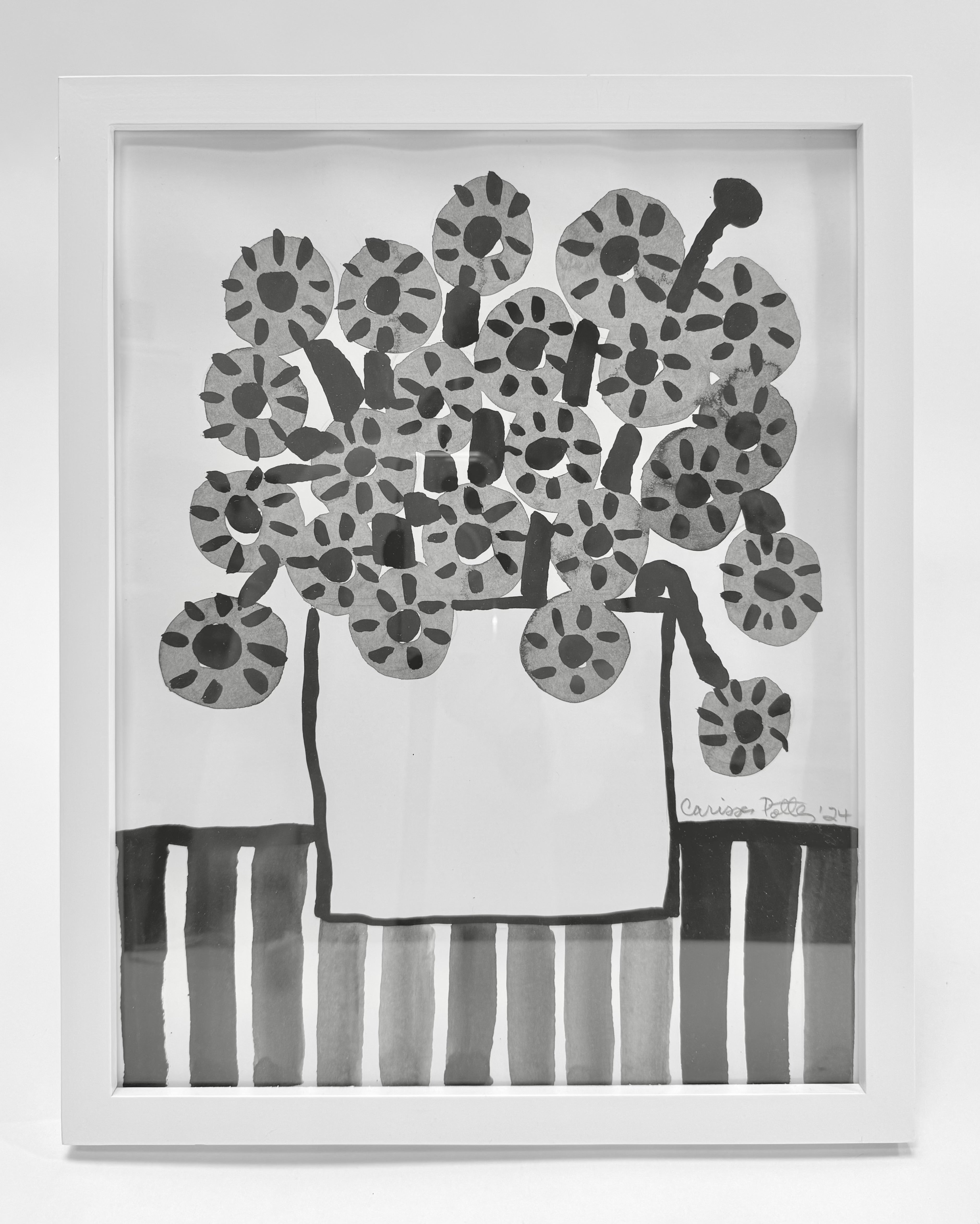 Forever Flowers Sumi Ink Painting - Elegant Japanese Artwork for Home Decor, Office & Gifts