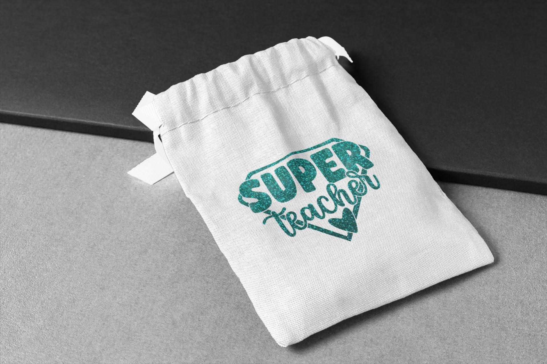 Super Teacher Iron On Decal - School Teacher Transfer HTV Vinyl Patch - Ready to Press On - Custom Size & Color - 5 Minute Application - White - Perfect for DIY T-Shirts, Tote Bags & Teacher Appreciation Gifts
