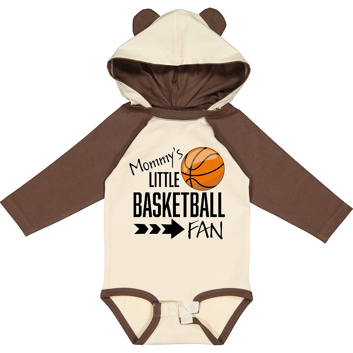Inktastic Mommy's Little Basketball Fan Baby Bodysuit - Cute Long Sleeve Onesie for Infants & Toddlers - Perfect for Game Day, Family Photos & Basketball Themed Events