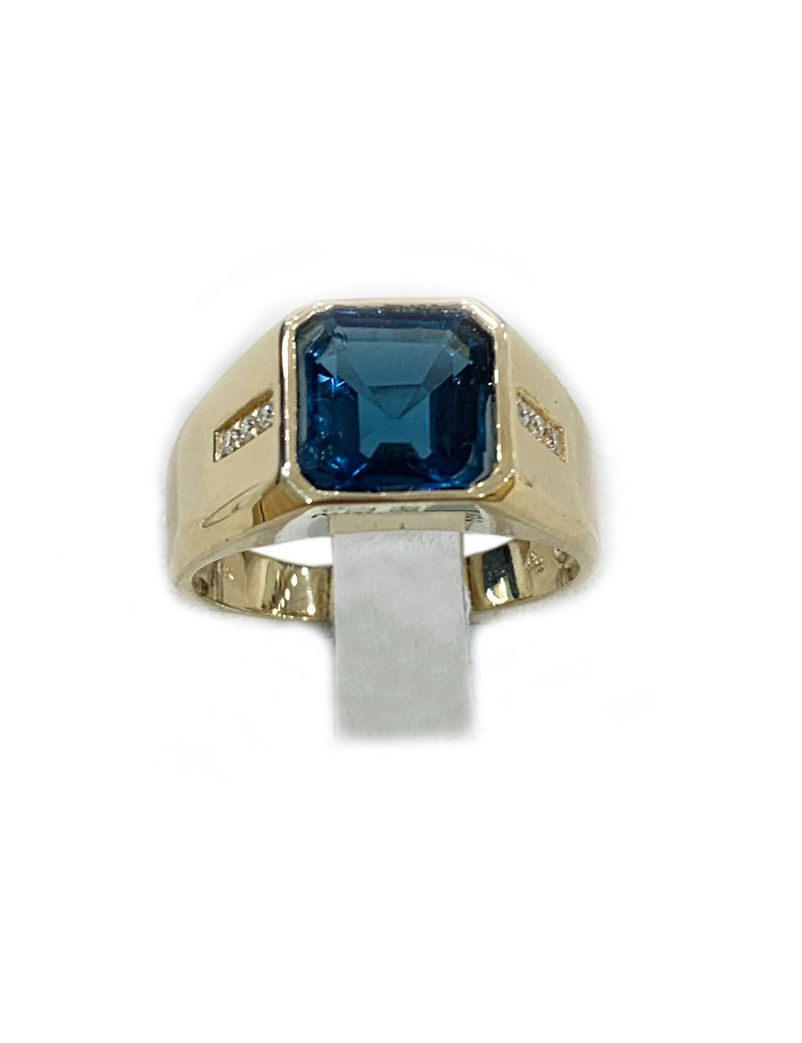 14K Yellow Gold Men's Topaz Ring – Elegant Blue Topaz Jewelry for Gifts, Weddings & Special Occasions