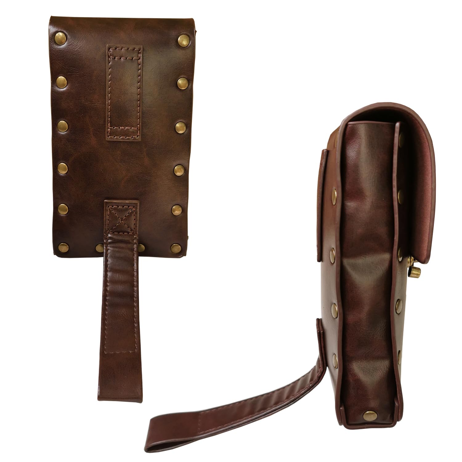Larswon Renaissance Thigh Bag for Women - Synthetic Leather Leg Harness Belt Bag, Dark Coffee Fanny Pack | Perfect for Festivals, Raves & Everyday Wear
