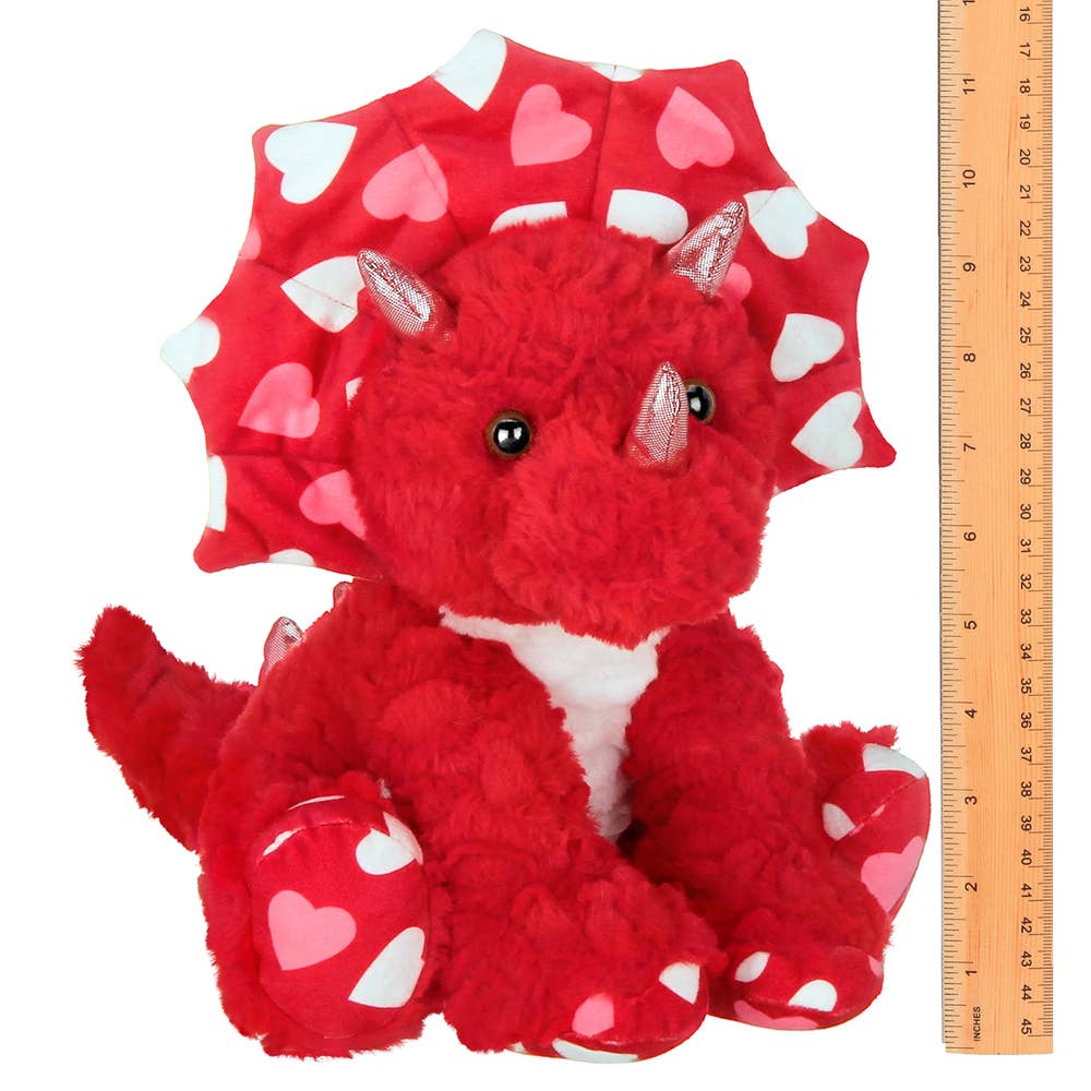 Dinomite Soft Plush Triceratops Dinosaur Toy - Cute & Huggable Stuffed Animal for Kids, Bedroom Decor, Gift for Boys & Girls