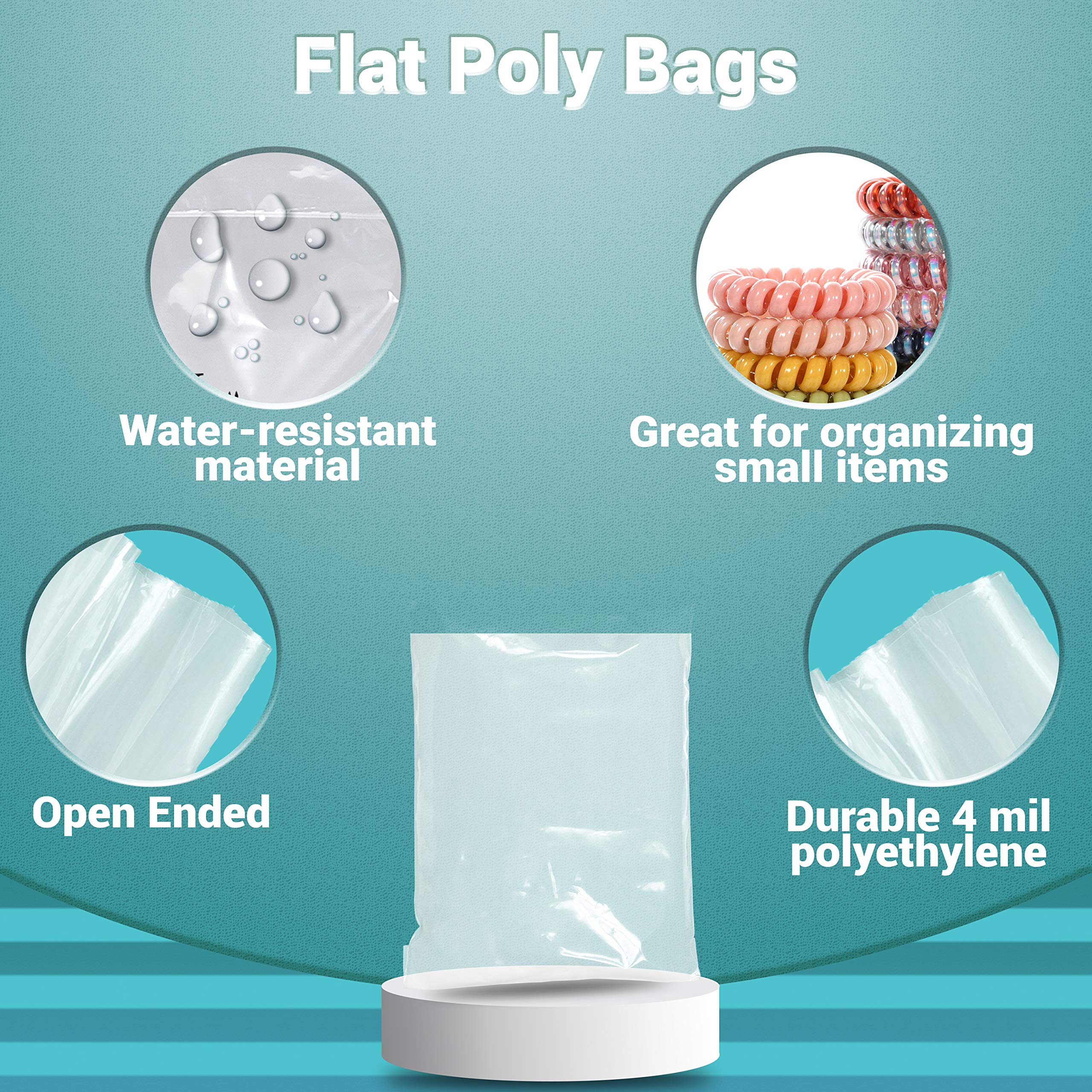 1000 Pack 9x12 Inches Clear Plastic Bags for Packaging - 4 Mil Durable Polyethylene Bakery Bags with Open Top | Perfect for Popcorn, Homemade Bread, Cookies, Candy & Retail Display | Food Safe & Tear Resistant Storage Solution for Bakeries, Cafes & Home Use