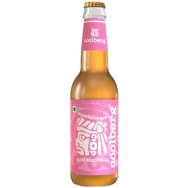 Coolberg Strawberry Non-Alcoholic Beer 330ml - Refreshing Alcohol-Free Beverage for Parties, BBQs & Healthy Lifestyle | Vegan & Gluten-Free