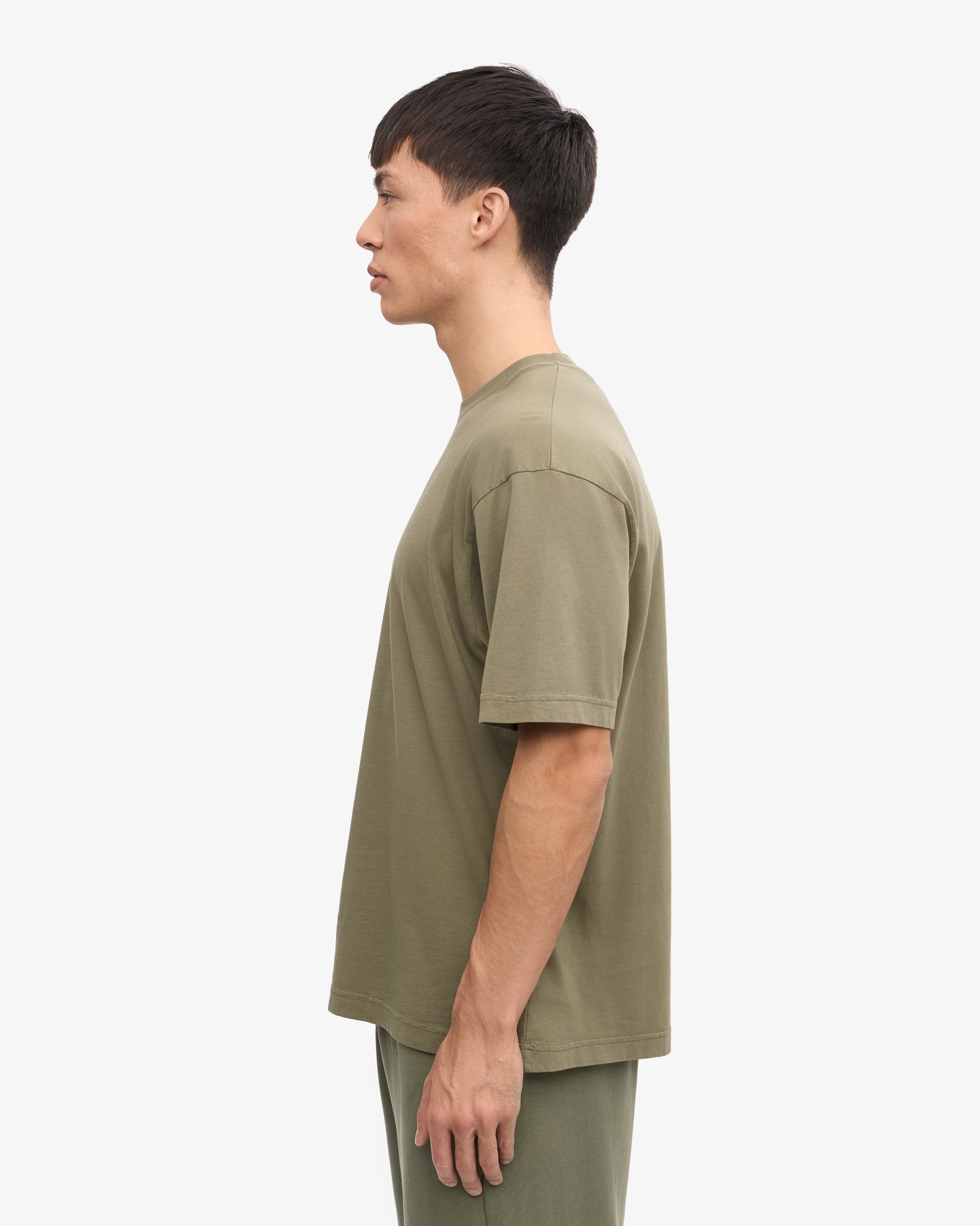 Organic Oversized T-Shirt for Women - Soft Cotton Comfort Fit - Dusty Olive Green - Perfect for Casual Wear, Loungewear & Street Style