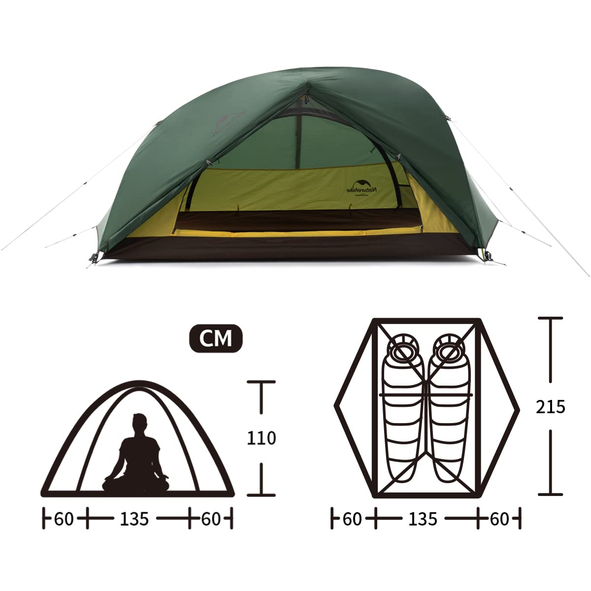 Naturehike Star River 2 Person Backpacking Tent - Ultralight Double Layer Camping Tent for Hiking, Cycling & Bikepacking - Waterproof & Windproof 2 Man Tent for Outdoor Adventures, Backpacking Trips & Wilderness Camping