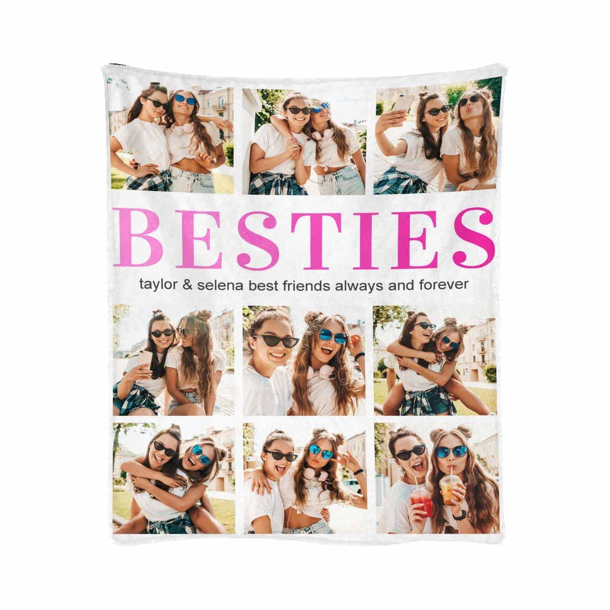 **Personalized Best Friends Fleece Blanket - Custom Name 