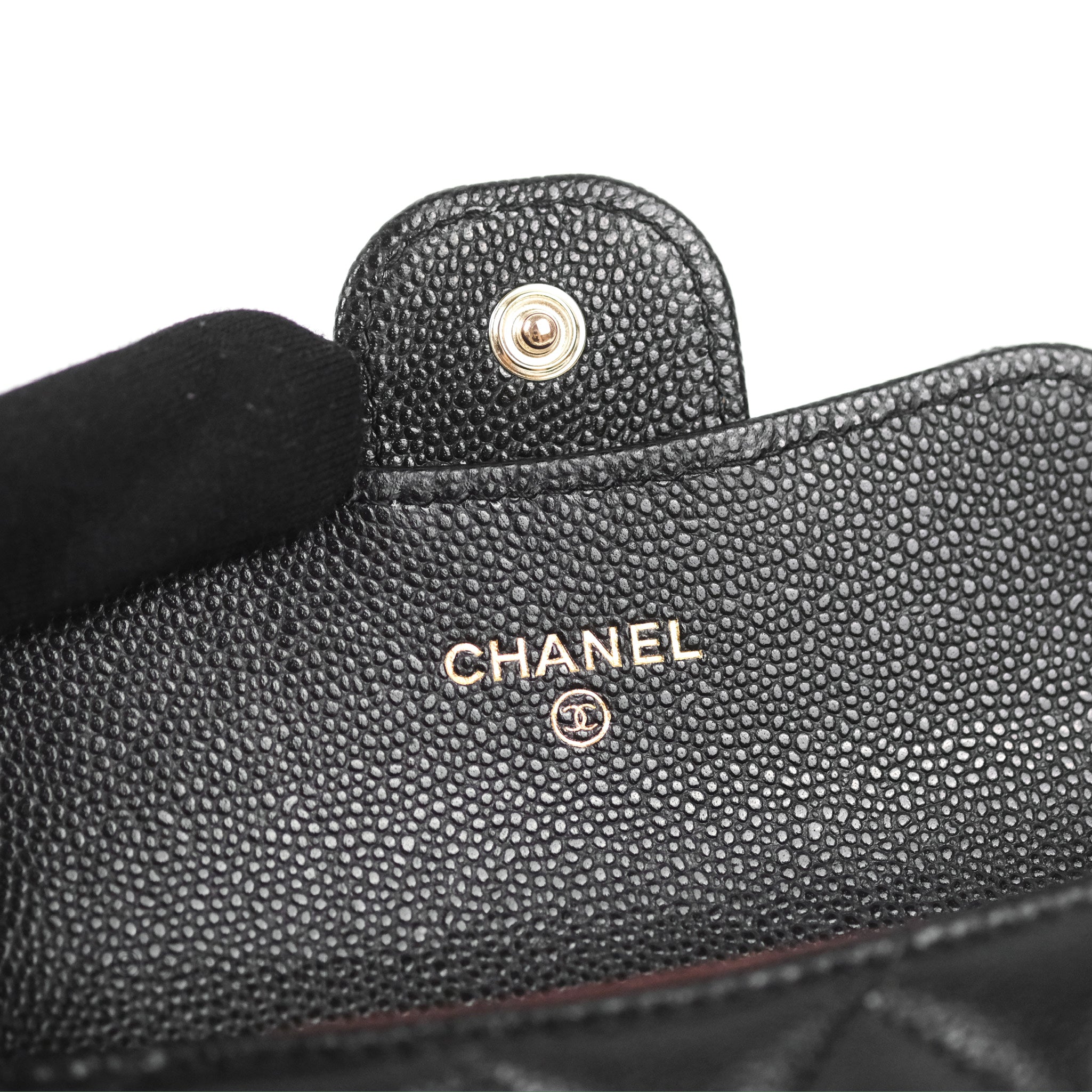 Chanel Classic Flap Coin Purse - Black Caviar Leather with Gold Hardware | Luxury Compact Wallet for Women | Perfect for Everyday Use & Special Occasions