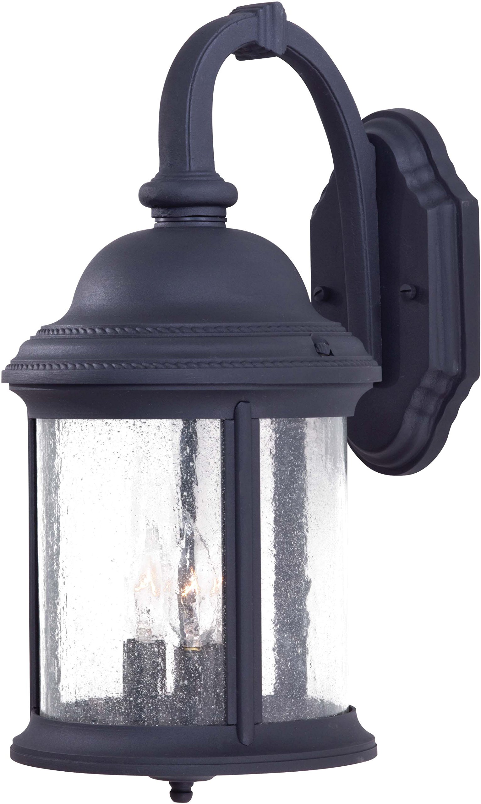 Minka Lavery 9011-66 Hancock Black Outdoor Wall Light - 180W Cast Aluminum Exterior Wall Lantern for Porch, Patio, Garden & Entryway Lighting