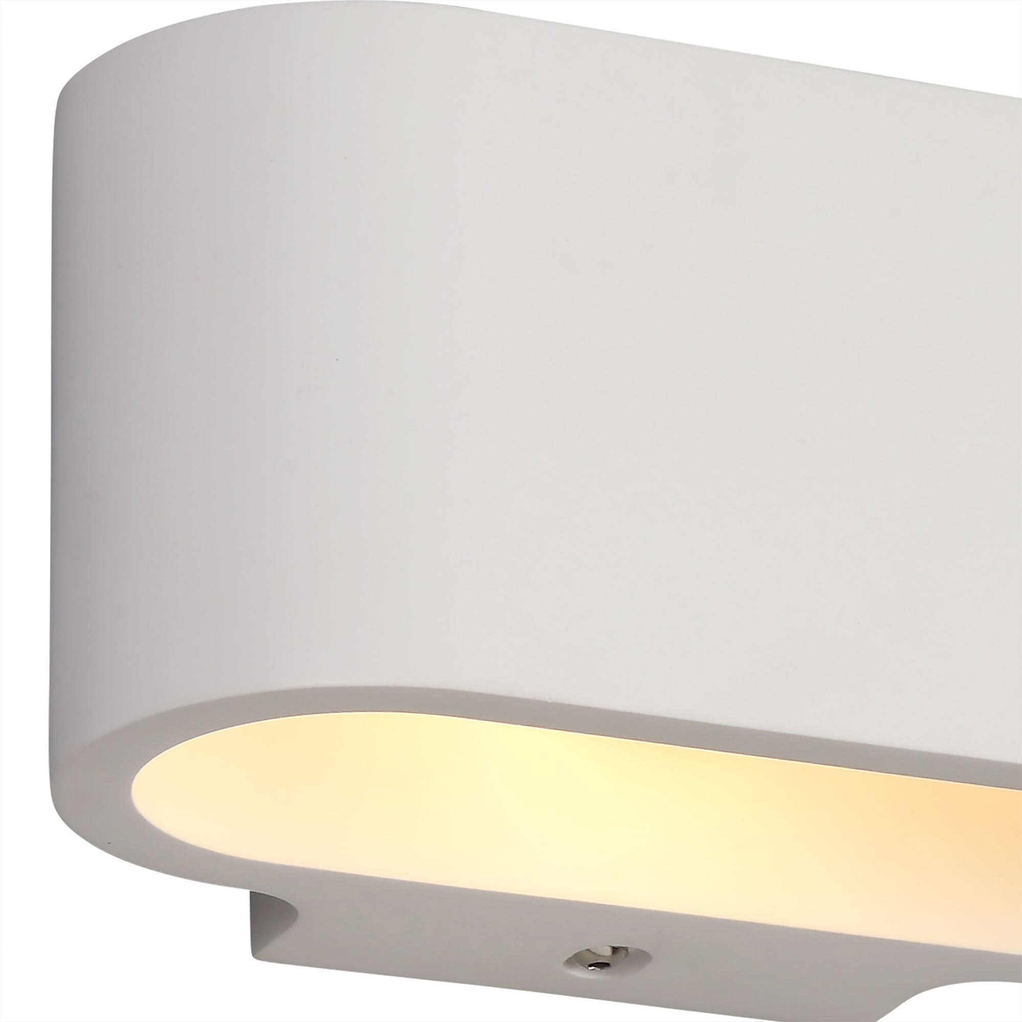 Alina Oval Wall Lamp - White Paintable Gypsum with G9 Bulb Socket | Modern Wall Sconce Lighting for Bedroom, Living Room & Hallway