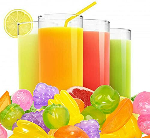 20 Pcs Reusable Plastic Ice Cube Molds - Assorted Fruit Shapes for Drinks, Cocktails & Beverages - BPA-Free, Washable & Eco-Friendly - Perfect for Parties, Summer BBQs & Home Bars