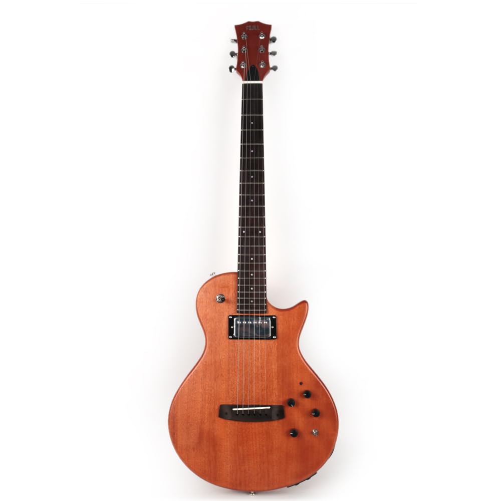 Hybrid Electric Acoustic Guitar with Steel Strings - Built-in Reverb & Delay Effects, Portable Travel Guitar with Silent Mahogany Body, Rosewood Fretboard & Padded Gig Bag - Perfect for Practice, Stage Performance & Outdoor Camping
