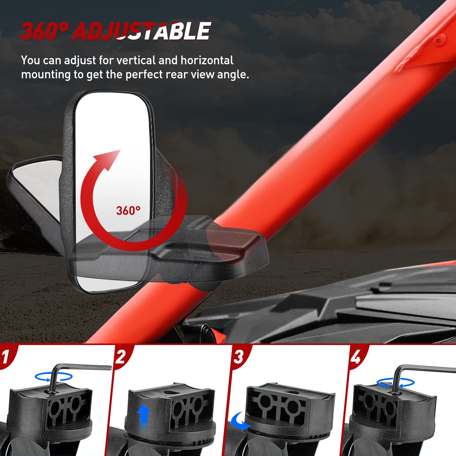 Frokom Universal UTV Side Mirrors for 1.6