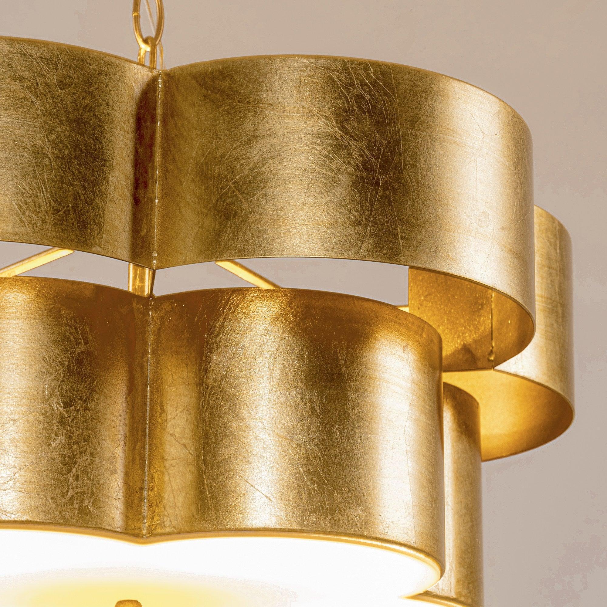 Golden 5-Light Iron Dry Rated Pendant Light Fixture - Perfect for Kitchen Island, Dining Room, and Entryway Lighting