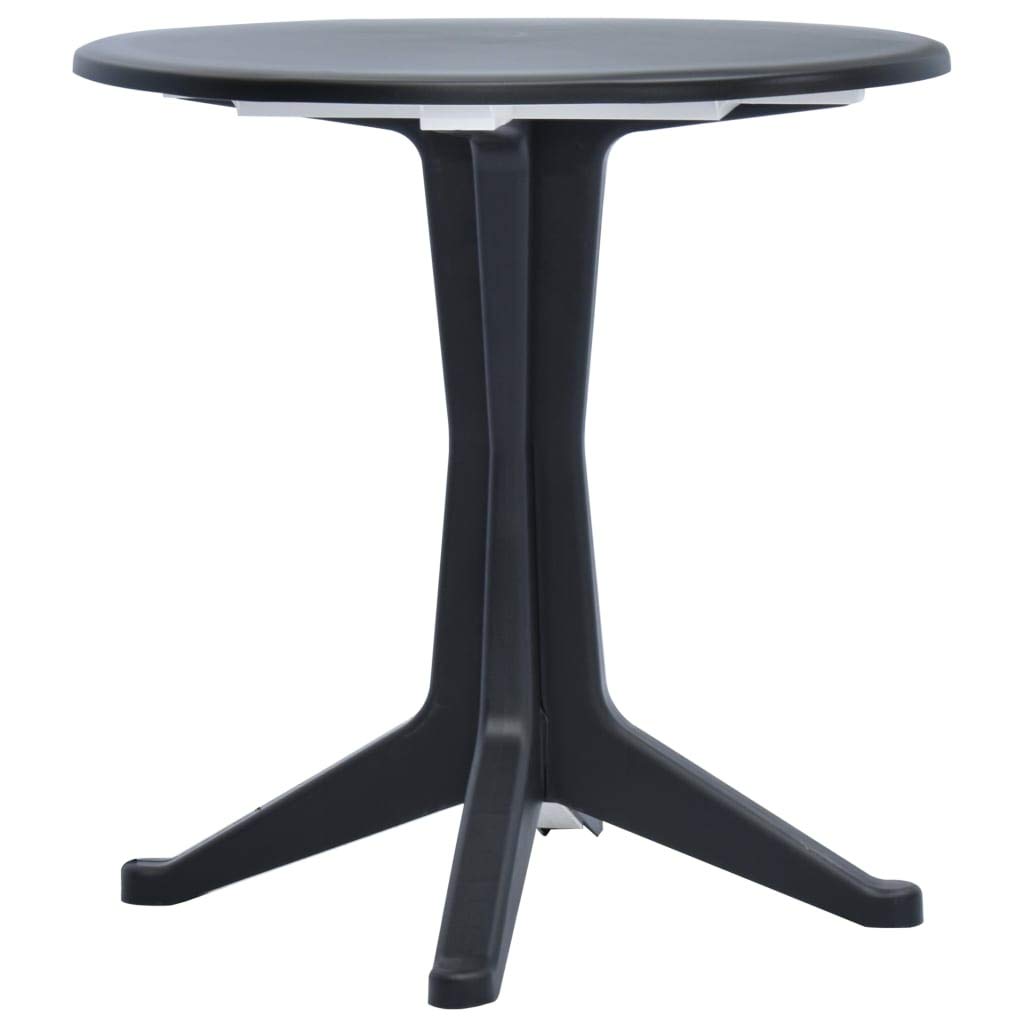vidaXL Round Patio Bar Table - 27.6 Inch Outdoor Bistro Dining Table, Plastic Garden Coffee Table for Lawn, Backyard & Balcony - Anthracite - Perfect for Outdoor Entertaining & Relaxing