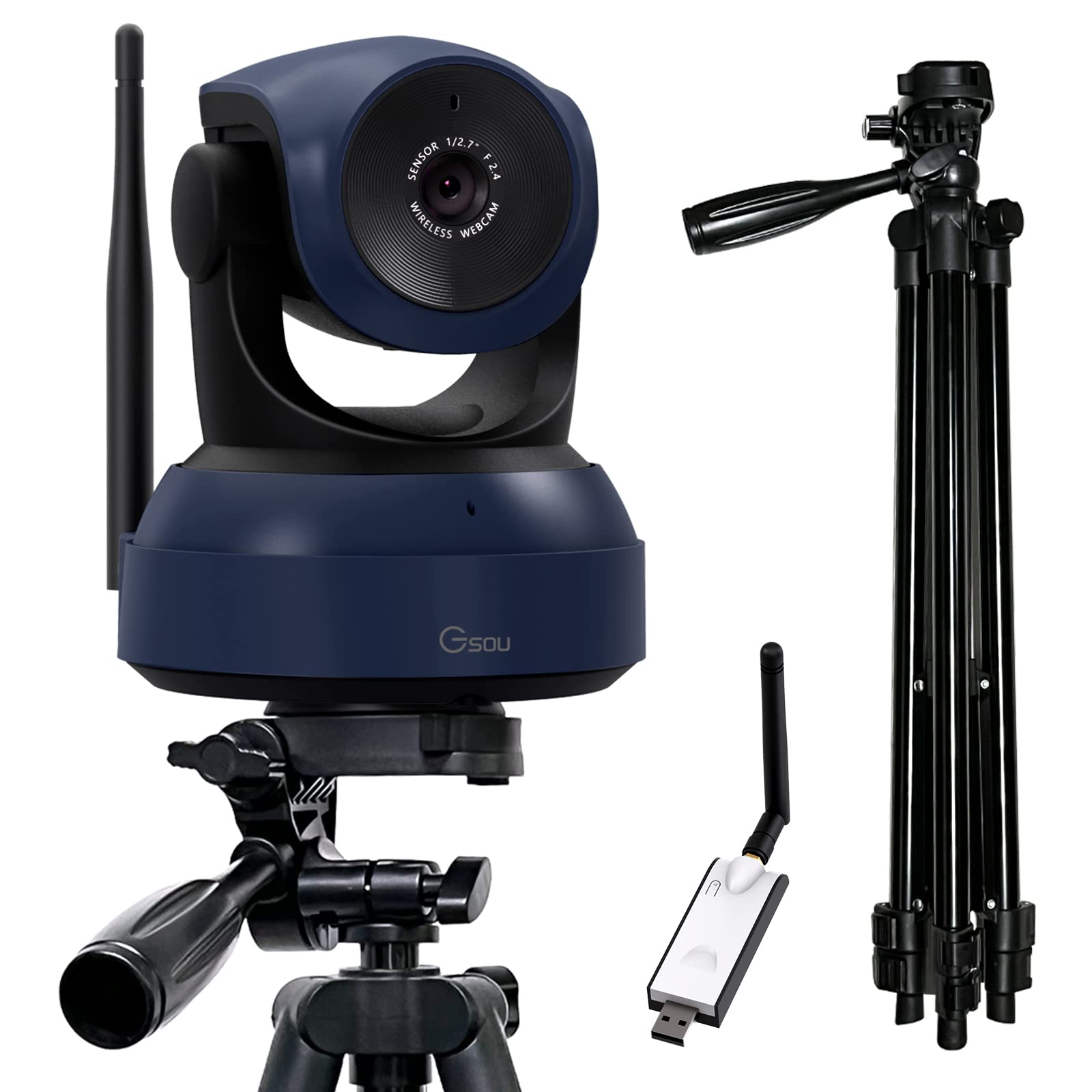 1080P HD Wireless Webcam for PC, Mac, Laptop & MacBook - Plug & Play USB Camera with Adjustable Angle, Tripod Stand - Perfect for Zoom, Skype, Teams Video Calls, Live Streaming & Online Meetings