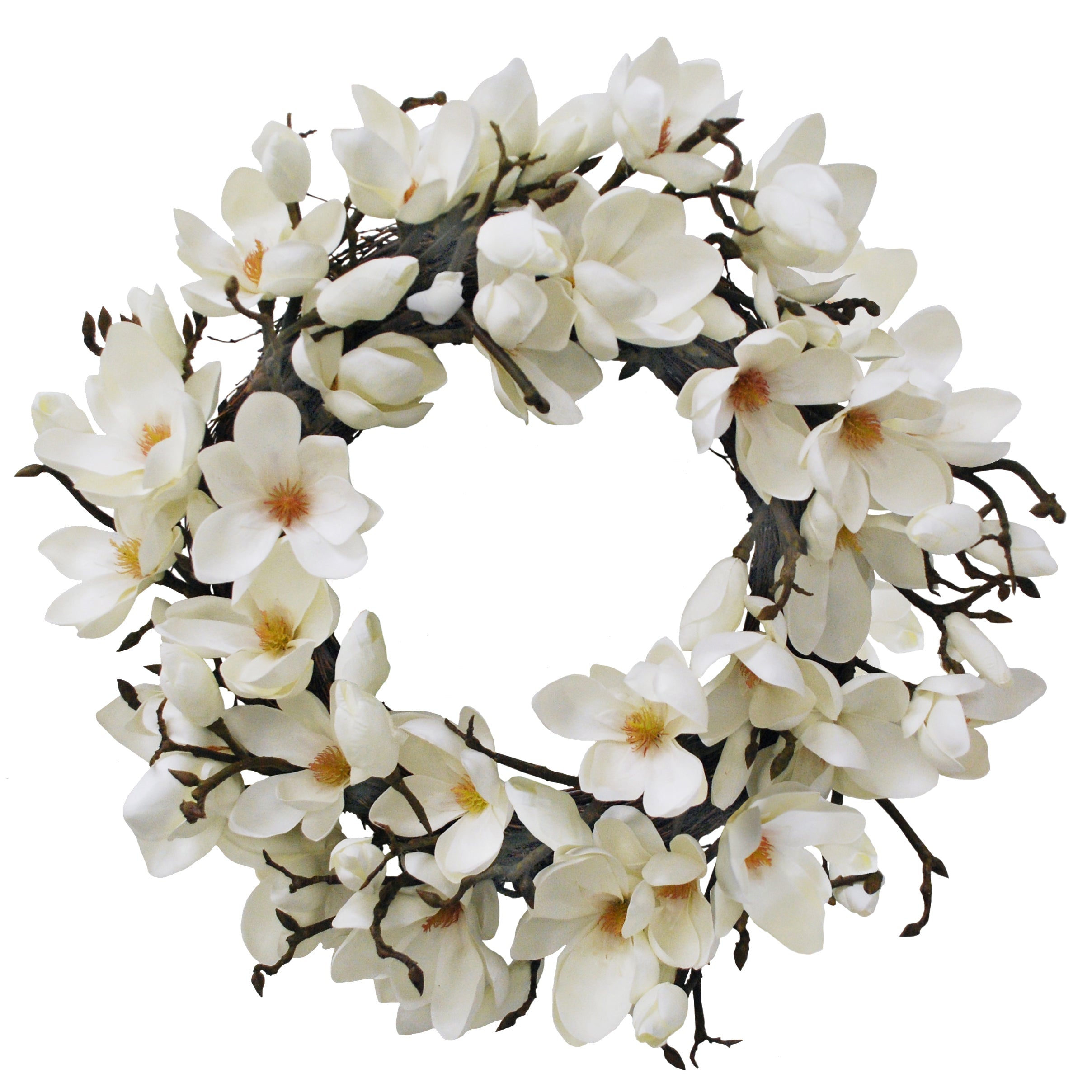 Japanese Magnolia Wreath - Elegant Floral Door Decor for Spring & Summer, Perfect for Home, Wedding, and Party Decoration