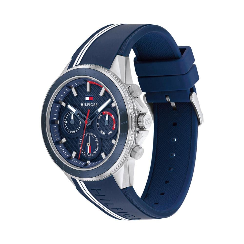 Tommy Hilfiger Men's Sport Watch - Quartz Multifunction Chronograph, Stainless Steel & Silicone Strap, Water Resistant - Perfect for Casual, Business & Outdoor Activities