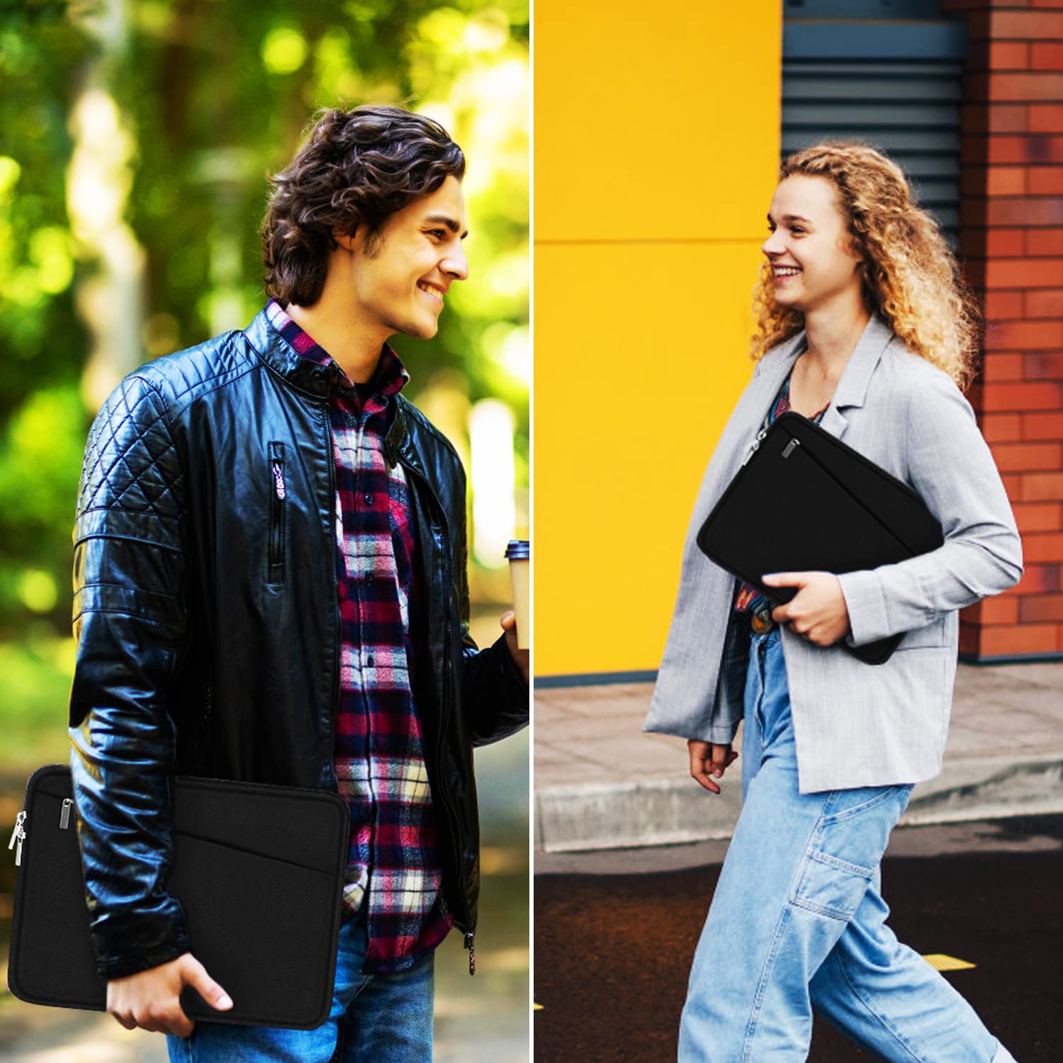 14 Inch Laptop Sleeve for MacBook Air/Pro - Durable Protective Case with Front Pocket | Slim Computer Carrying Bag & Briefcase | Perfect for Work, Travel & School (Black)