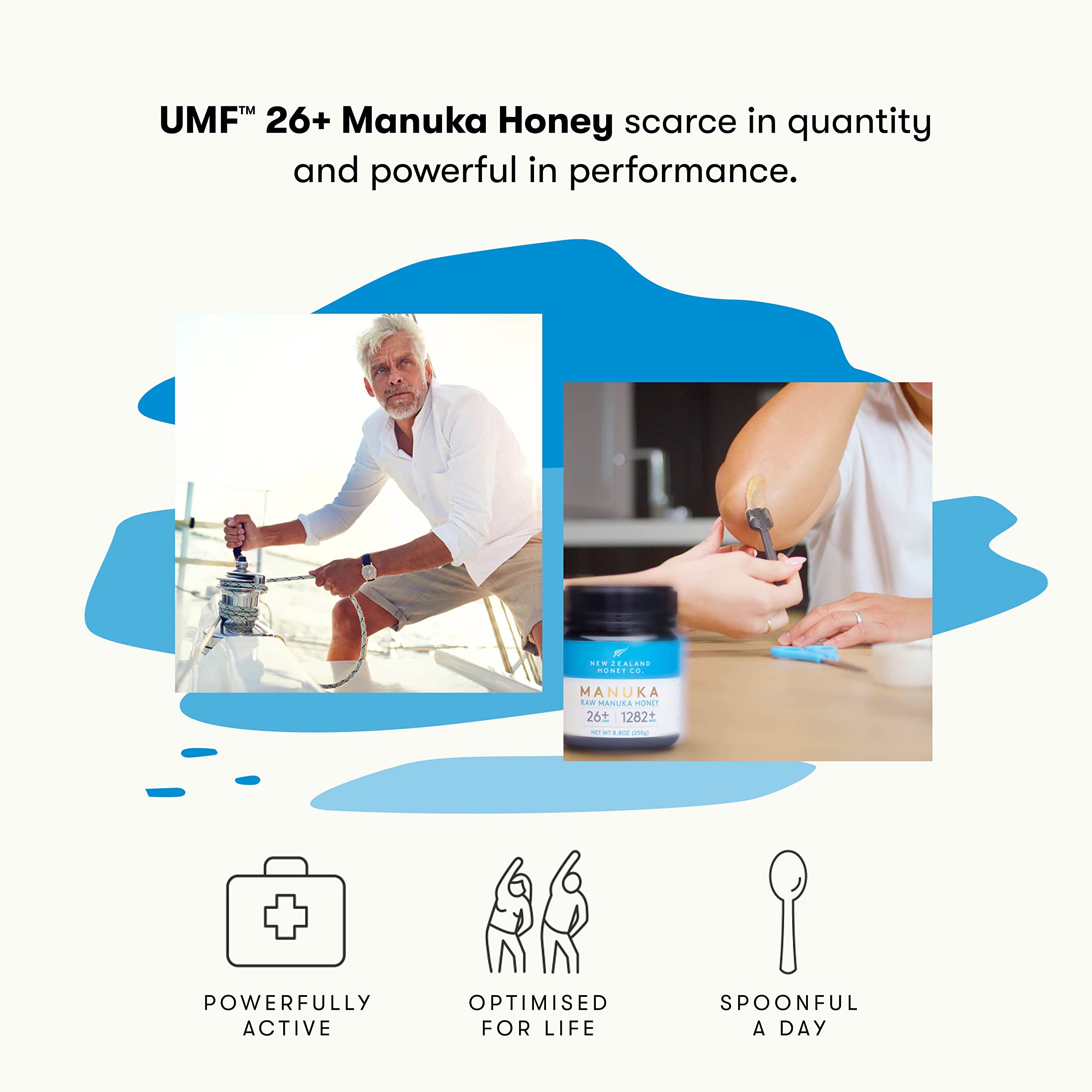 UMF 26+ Manuka Honey 8.8oz - Authentic New Zealand, MGO 1282+ | Perfect for Tea & Wellness