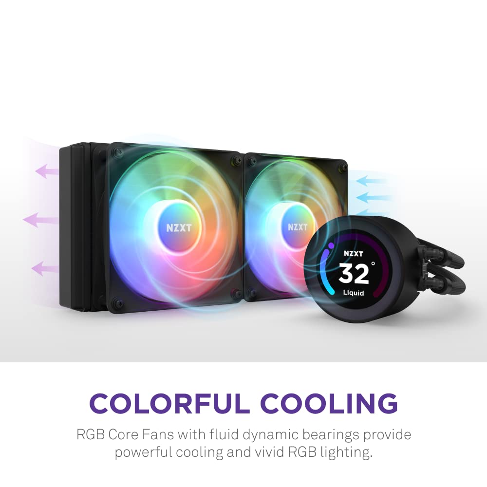NZXT Kraken Elite 280 RGB AIO Liquid CPU Cooler - 280mm Radiator with 2.36