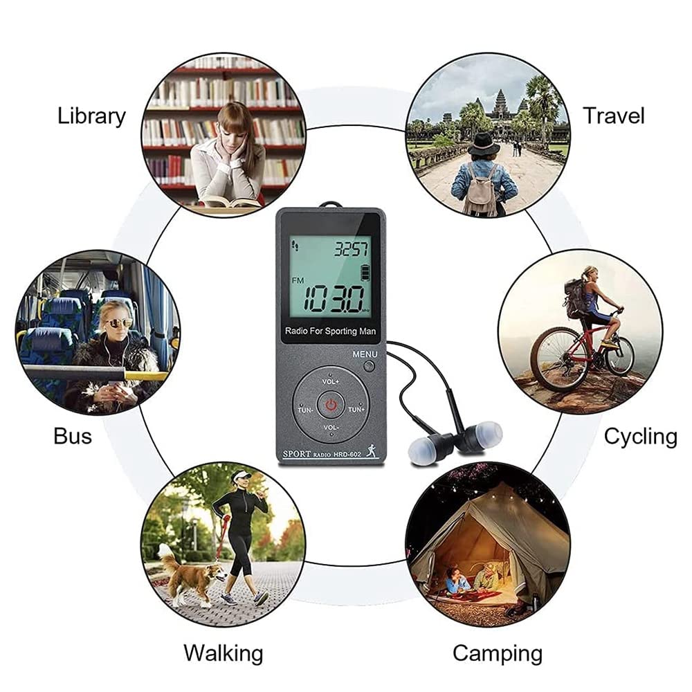 Portable AM FM Radio with Rechargeable Battery, Digital Display & Stereo Sound - Includes Headphones for Personal Use | Perfect for Camping, Emergencies & Outdoor Activities