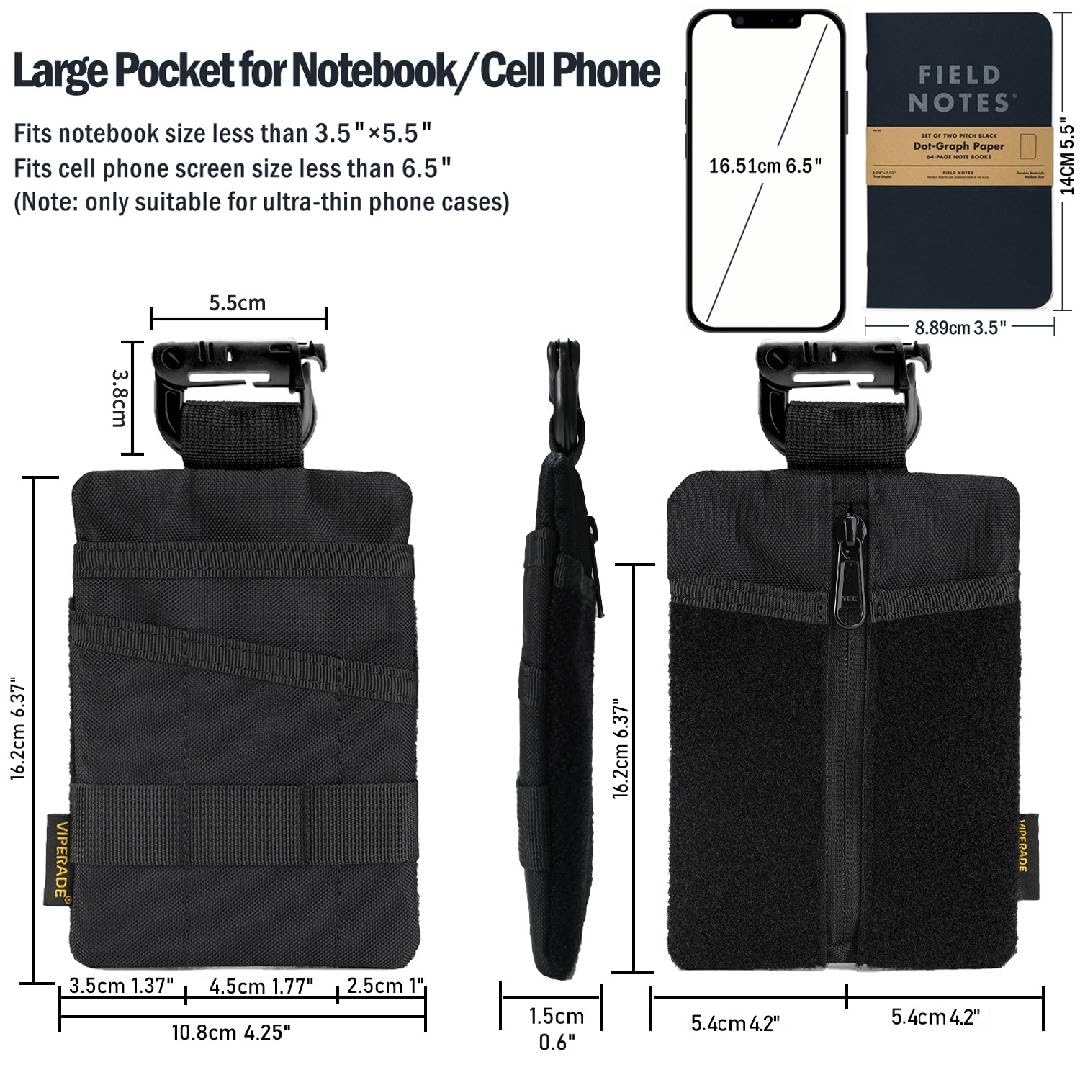 VIPERADE VE23/24/25 EDC Organizer - Tactical Gear Pouch for Men, Multitool & DIY Patch Pocket Organizer - Perfect for Camping, Hiking & Everyday Carry Essentials
