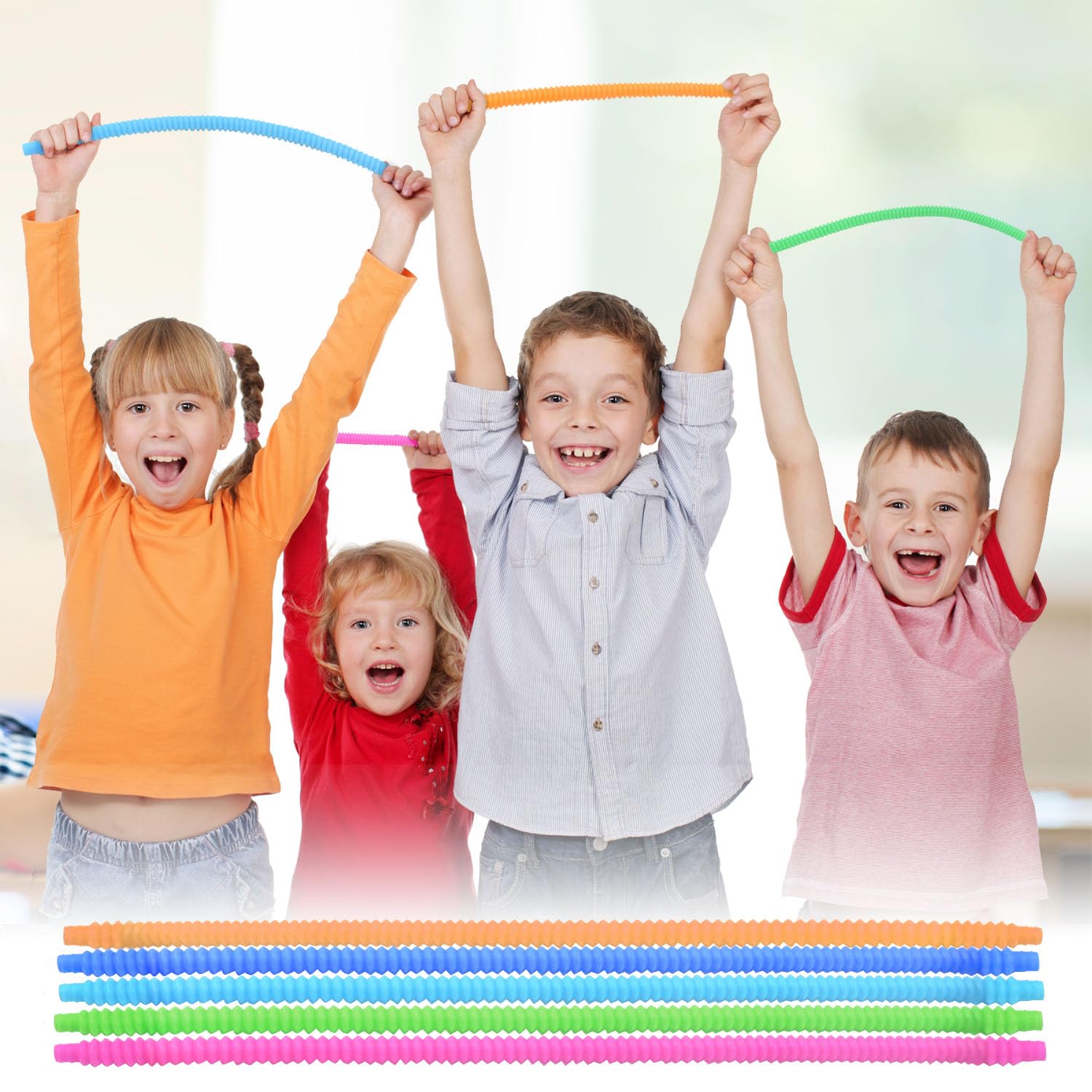 24-Pack Pop Tubes Sensory Toys for Kids - Fidget Toys, Party Favors & Fine Motor Skills Development - Perfect Preschool Gifts for Boys & Girls, Autism & Anxiety Relief - Great for Classroom, Birthday Parties & Stress Relief