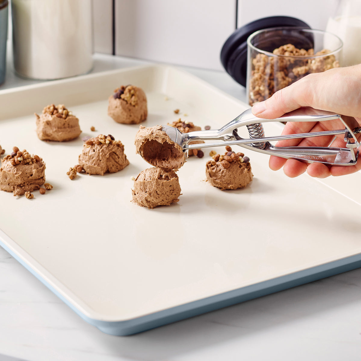 GreenLife Ceramic Nonstick 18 x 13 Inch Cookie Baking Sheet - Blue Haze | Eco-Friendly & PFOA-Free | Perfect for Cookies, Roasting Veggies & Sheet Pan Dinners