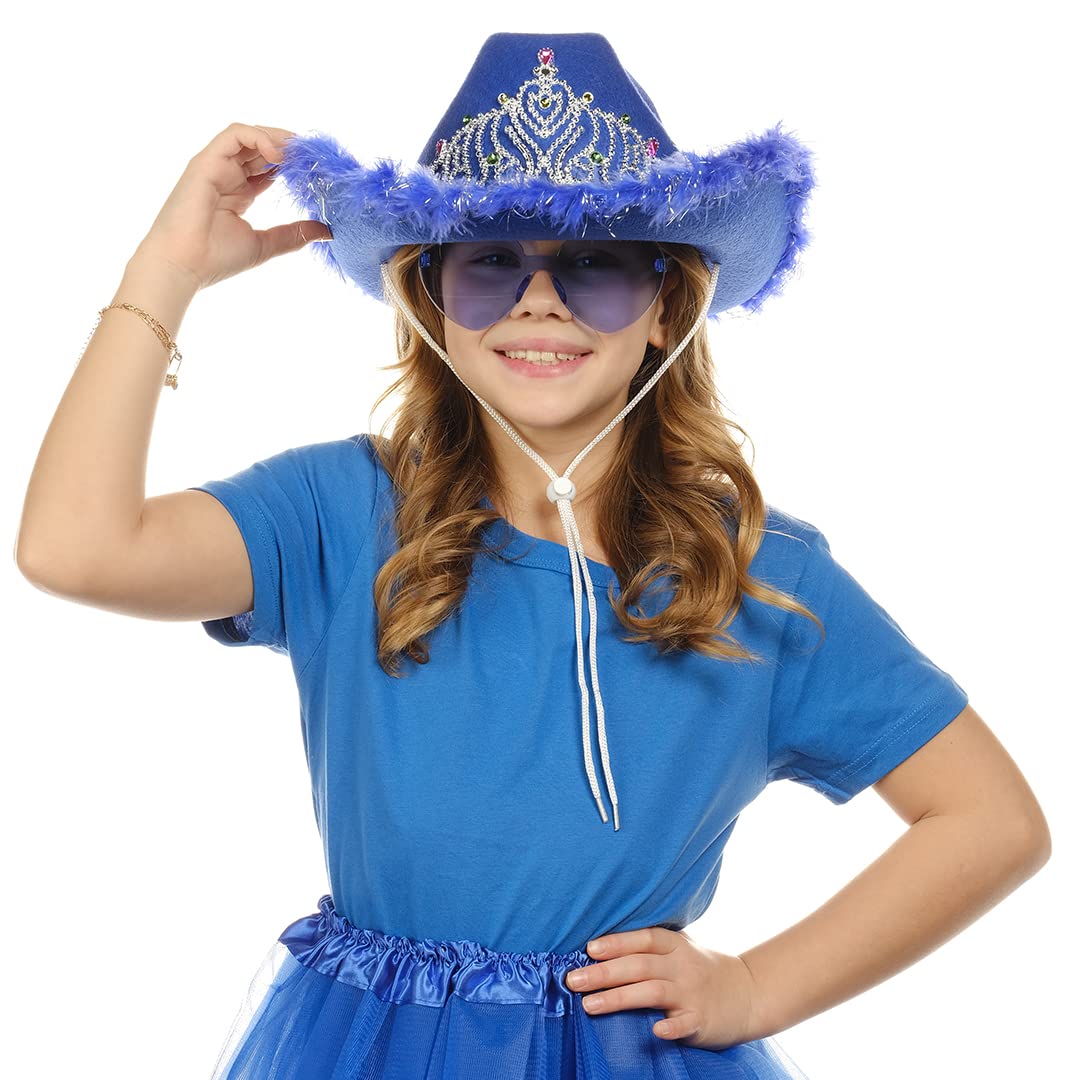 Funcredible Sparkly Cowboy Hat with Star & Glasses - Western Cowgirl Hat for Women - Perfect for Rodeo, Country Concerts & Cowboy Themed Parties