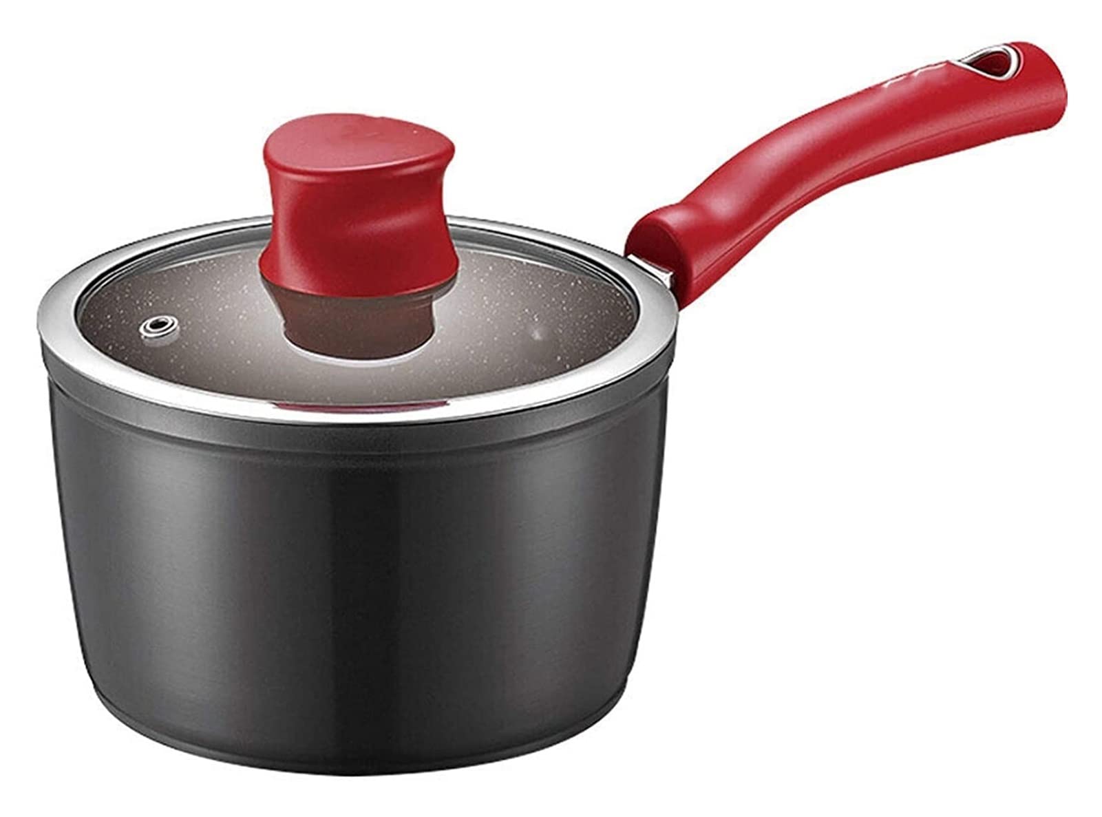 16cm Aluminum Alloy Non-Stick Wok Pan with Ergonomic Handle - Perfect for Milk, Soup & Stir-Fry Cooking | Small Frying Pot for Home Kitchen Use