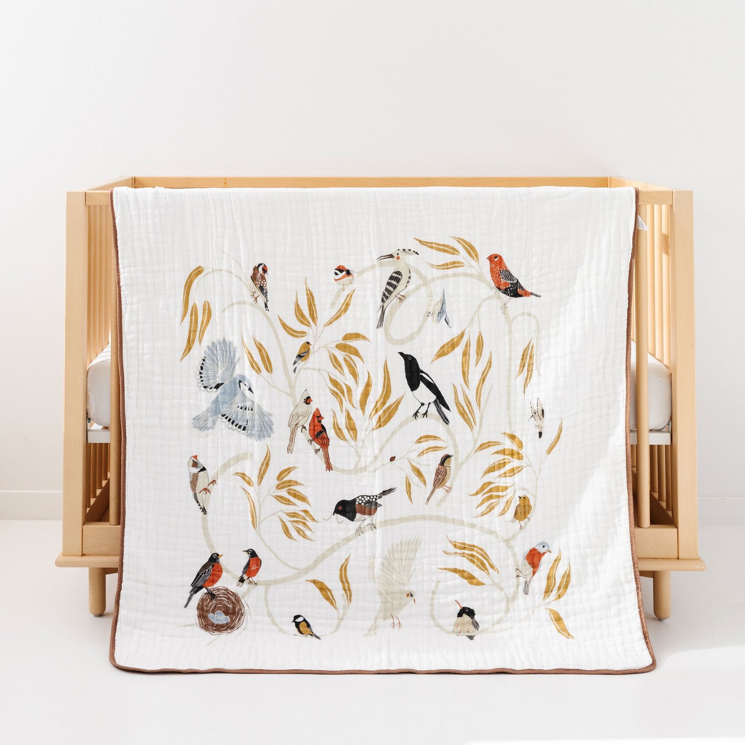 Soft Organic Cotton Muslin Reversible Baby Blanket - Breathable & Lightweight for Nursery, Swaddling, and Stroller Use