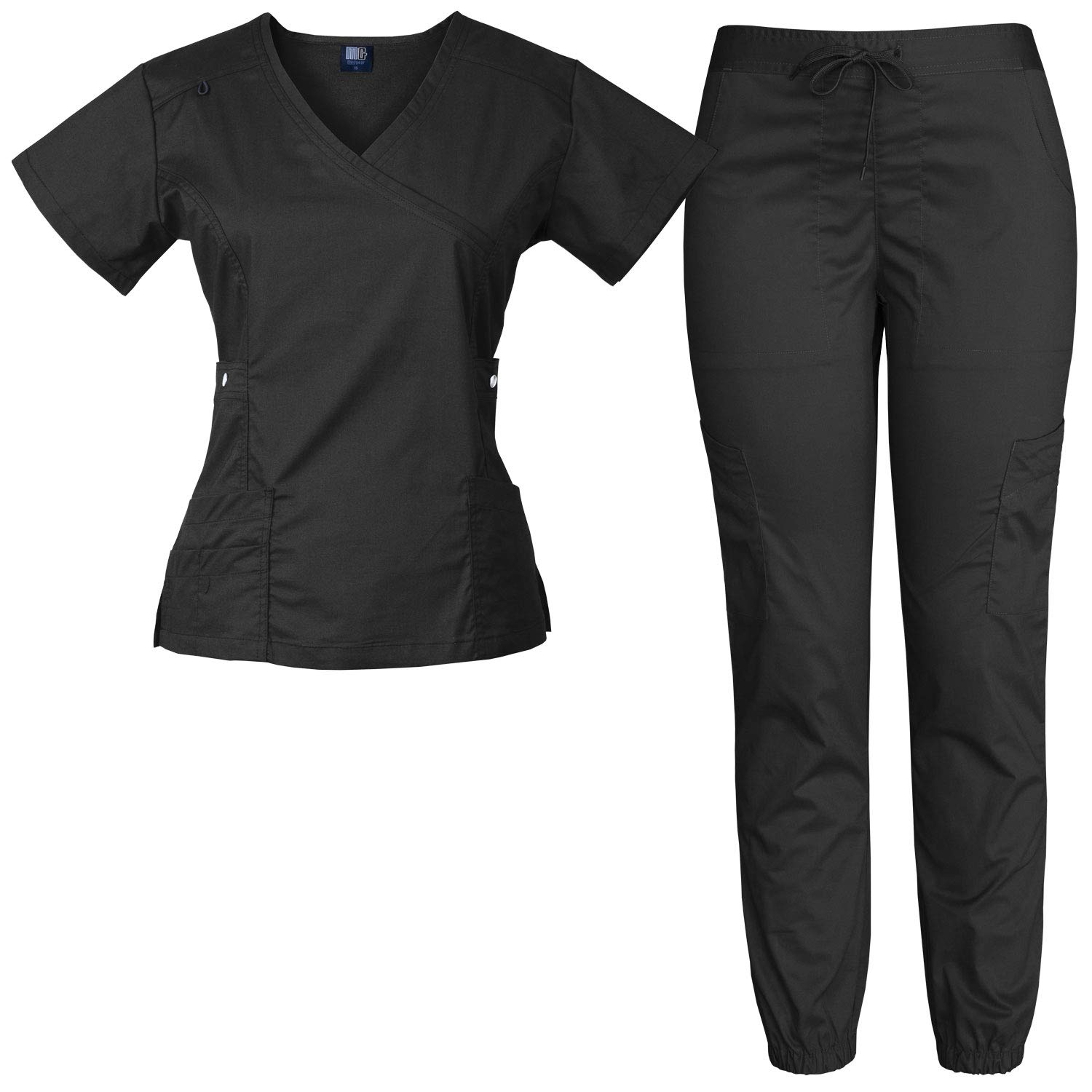 Medgear Women's 12-Pocket Stretch Jogger Scrub Set - Comfortable Medical Uniform for Nurses & Healthcare Workers - Perfect for Hospital Shifts & Long Work Hours