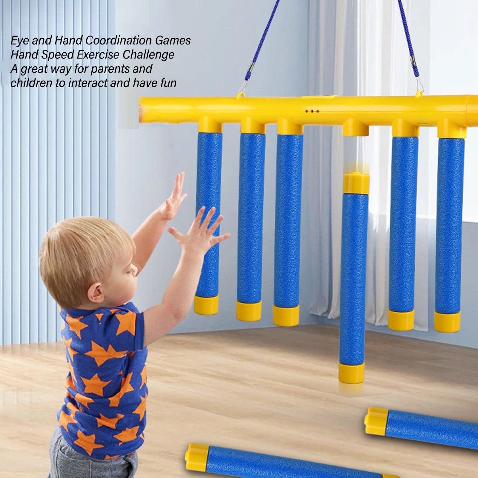 **Kids Wooden Stacking Game Toy - Hand-Eye Coordination & Reaction Training Sensory Toy for Children - Fun Interactive Speed Game for Family Game Night & Party Activities**