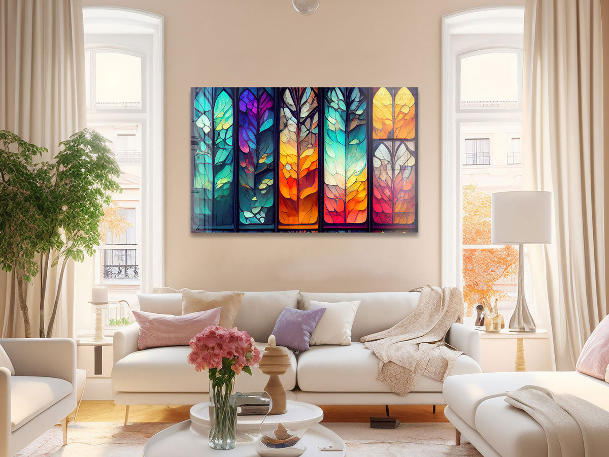 Stained Glass Window Film - Decorative Privacy Window Cling for Home & Office - Perfect for Living Room, Bedroom, Bathroom Windows