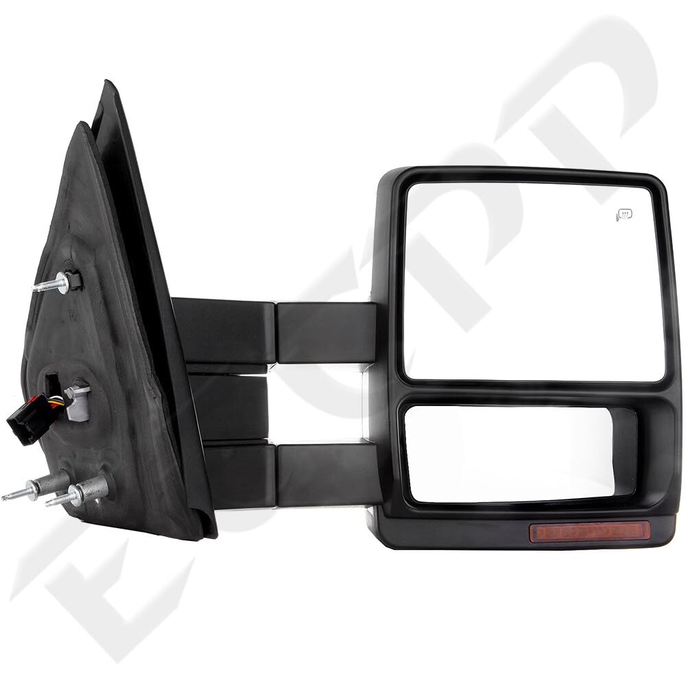 ECCPP Power Heated Towing Mirrors with LED Turn Signal & Puddle Lamp - Compatible with 2007-2014 Ford F150 Pickup Truck - Chrome Replacement Side Mirrors for Enhanced Visibility & Safety While Towing Trailers or Large Loads