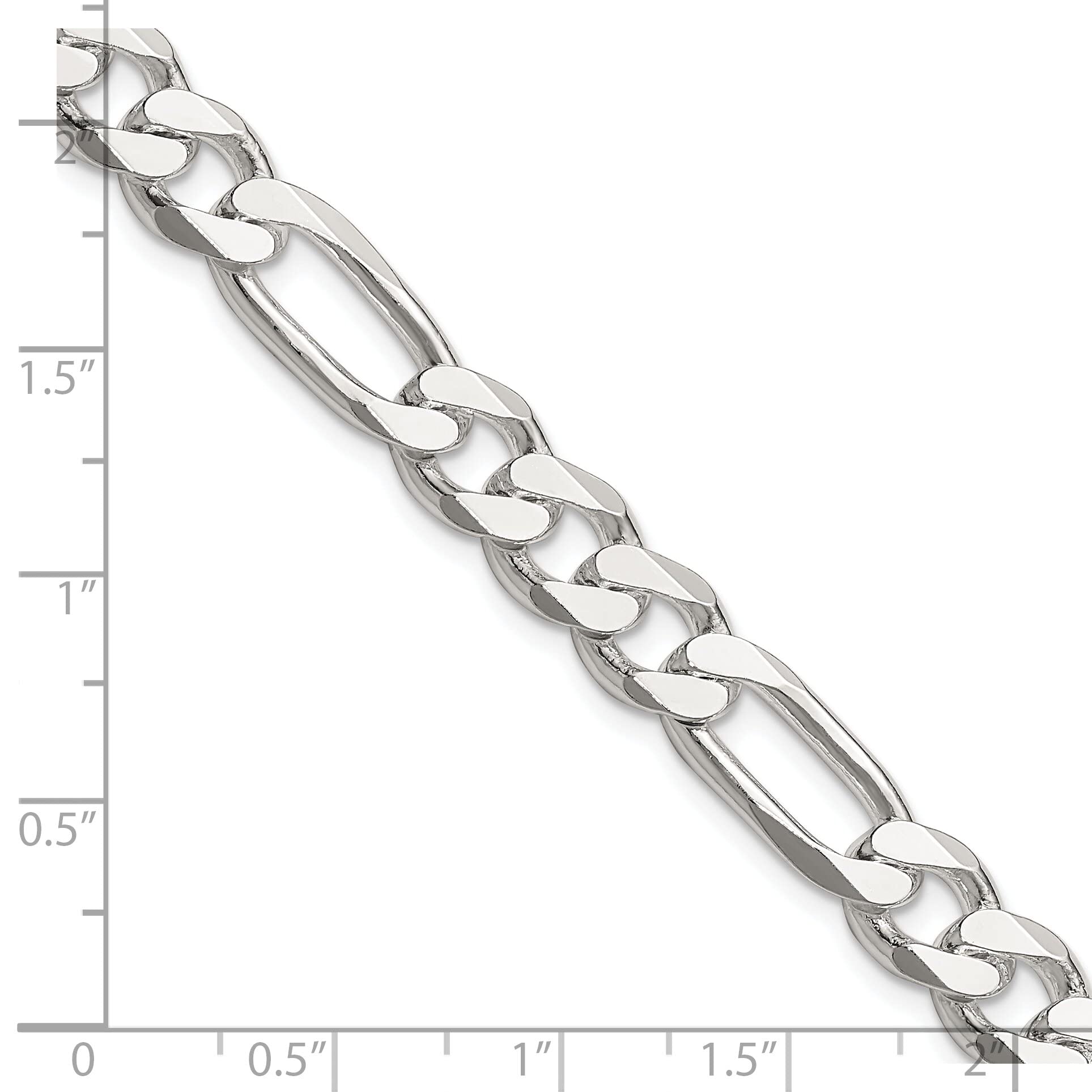 FindingKing Sterling Silver Figaro Link Bracelet 8