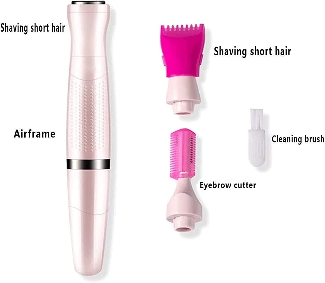 3-in-1 Painless Facial Hair Remover for Women & Men - Eyebrow Trimmer, Bikini & Nose Hair Remover - Full Body Grooming for Face, Lips, Armpits & Hands (Pink) | Perfect for Travel, Home Use & Personal Grooming Kits