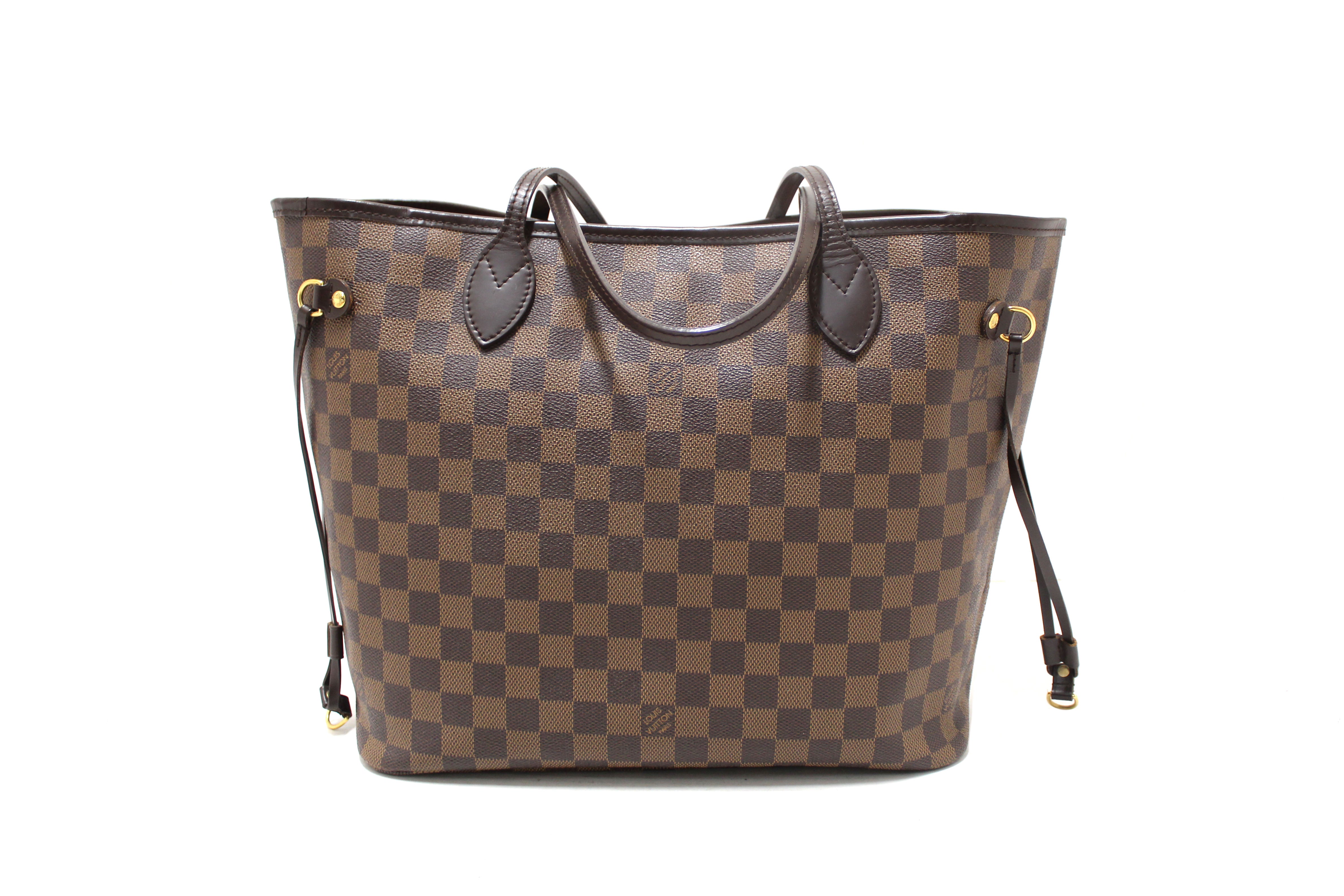 Authentic Louis Vuitton Damier Ebene Neverfull MM Shoulder Bag - Luxury Designer Tote for Women, Perfect for Work, Travel & Everyday Use