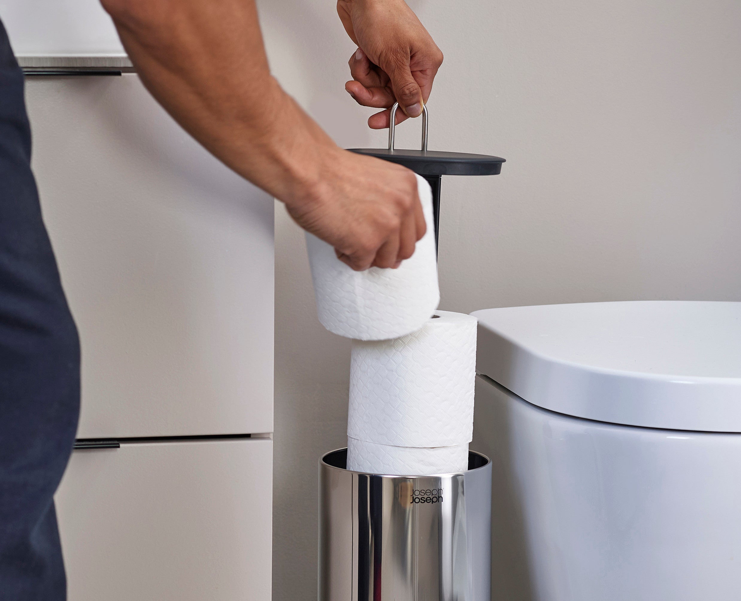 Premium Stainless Steel Hidden Toilet Paper Holder - Modern Bathroom Organizer for Home & Hotel Use