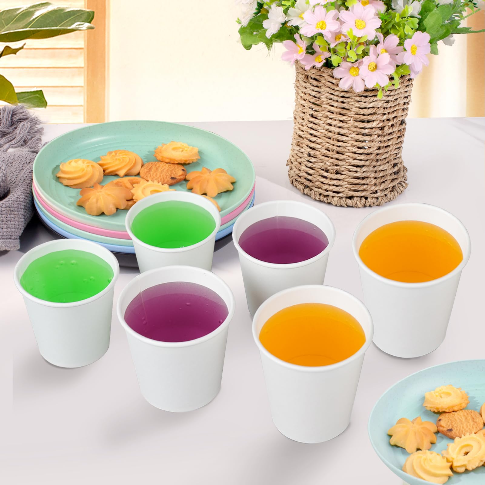 300 Pack 5 oz Disposable Paper Cups - White Small Bathroom & Mouthwash Cups - Hot & Cold Drink Cups for Home, Office, Party, Travel - Perfect for Coffee, Tea, Juice, Water & Picnics