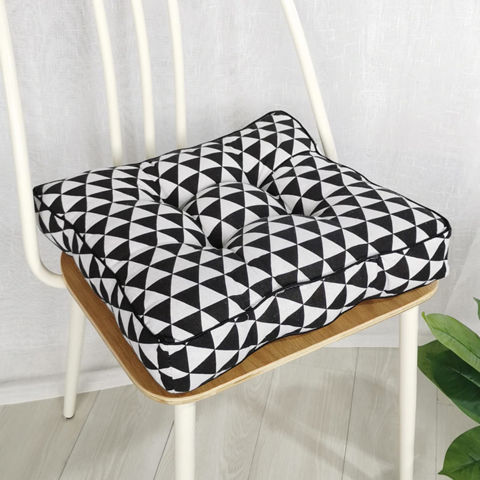 Square Chair Cushion with Ties - 20x20 Inch Soft Thickened Tufted Cotton Seat Pad for Dining Chairs, Patio Furniture & Indoor Use - Comfortable Home Decor & Kitchen Accessories