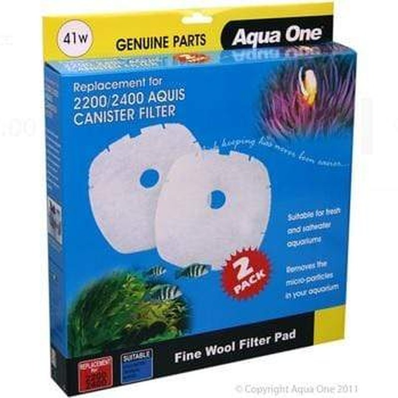 Aqua One Wool 2pk 41w Replacement Filter Pads for Nautilus 2700 & Brilliance 180 Aquariums - High Performance Water Filtration for Crystal Clear Fish Tank Water - Perfect for Freshwater and Saltwater Aquariums