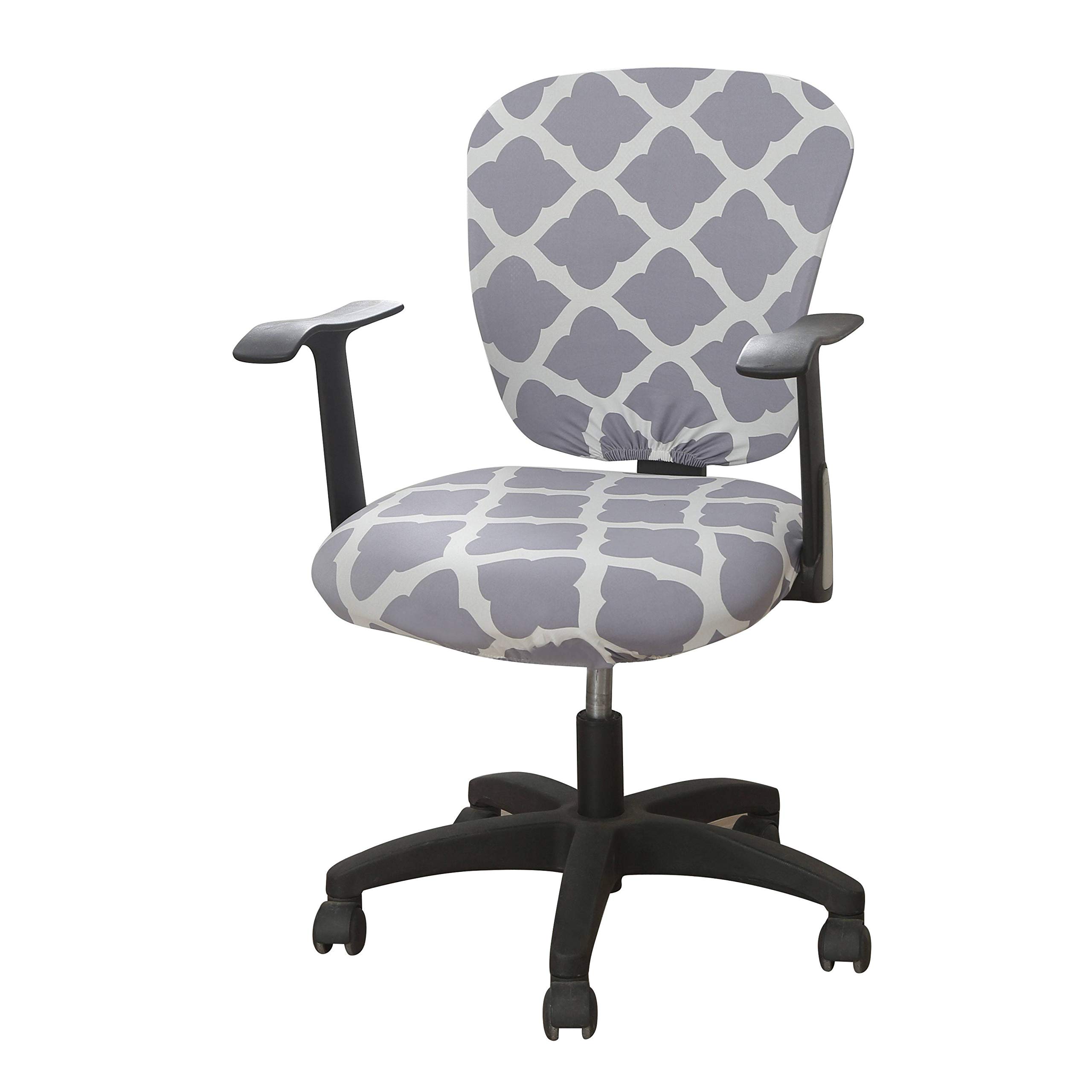Stretchable Computer Office Chair Cover - Universal Split Back Slipcover Protector for Desk Chairs, Polyester Fabric (Home & Office Use)