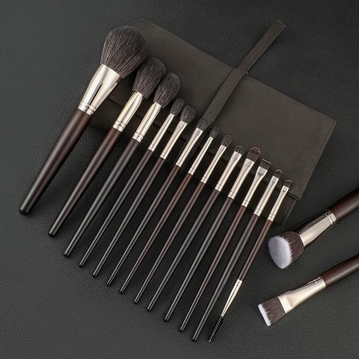 15Pcs Professional Makeup Brush Set - Premium Cosmetic Brushes for Foundation, Blending, Blush, Concealer & Eyeshadow | Includes Travel Makeup Bag | Perfect Gift for Makeup Lovers & Professionals | Great for Everyday Makeup, Travel & Professional Use