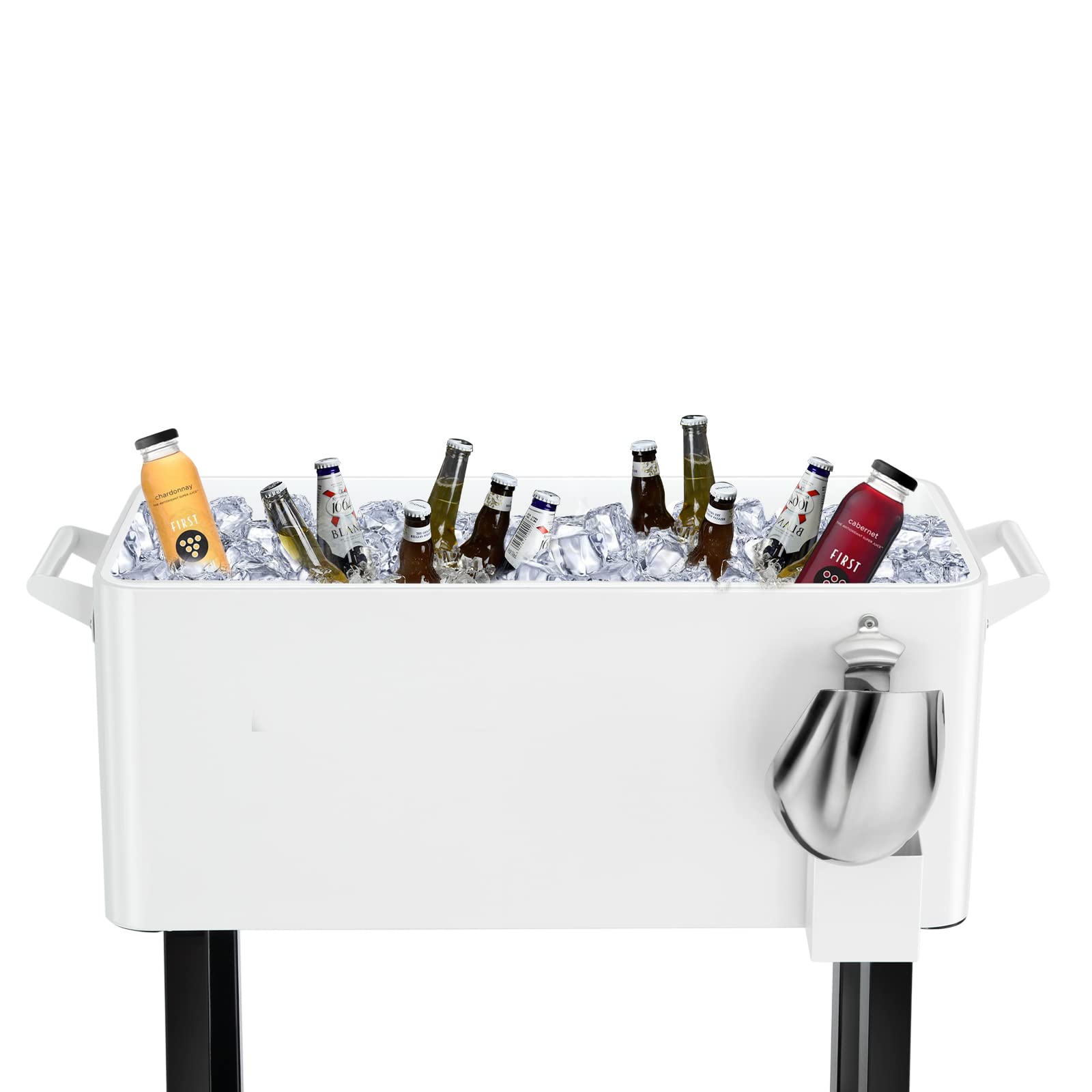 EDOSTORY 80 Quart Rolling Cooler with Wheels - Heavy Duty Outdoor Ice Chest for Camping, Beach, Tailgating & Backyard Parties - Includes Ice Scoop & Beverage Storage - Perfect for Picnics, BBQs and Outdoor Events