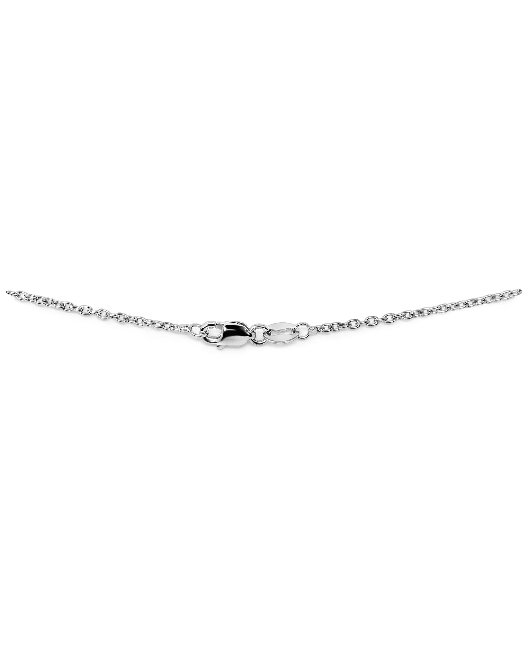 925 Sterling Silver Blue Created Sapphire & Cubic Zirconia Drop Pendant Necklace - 18