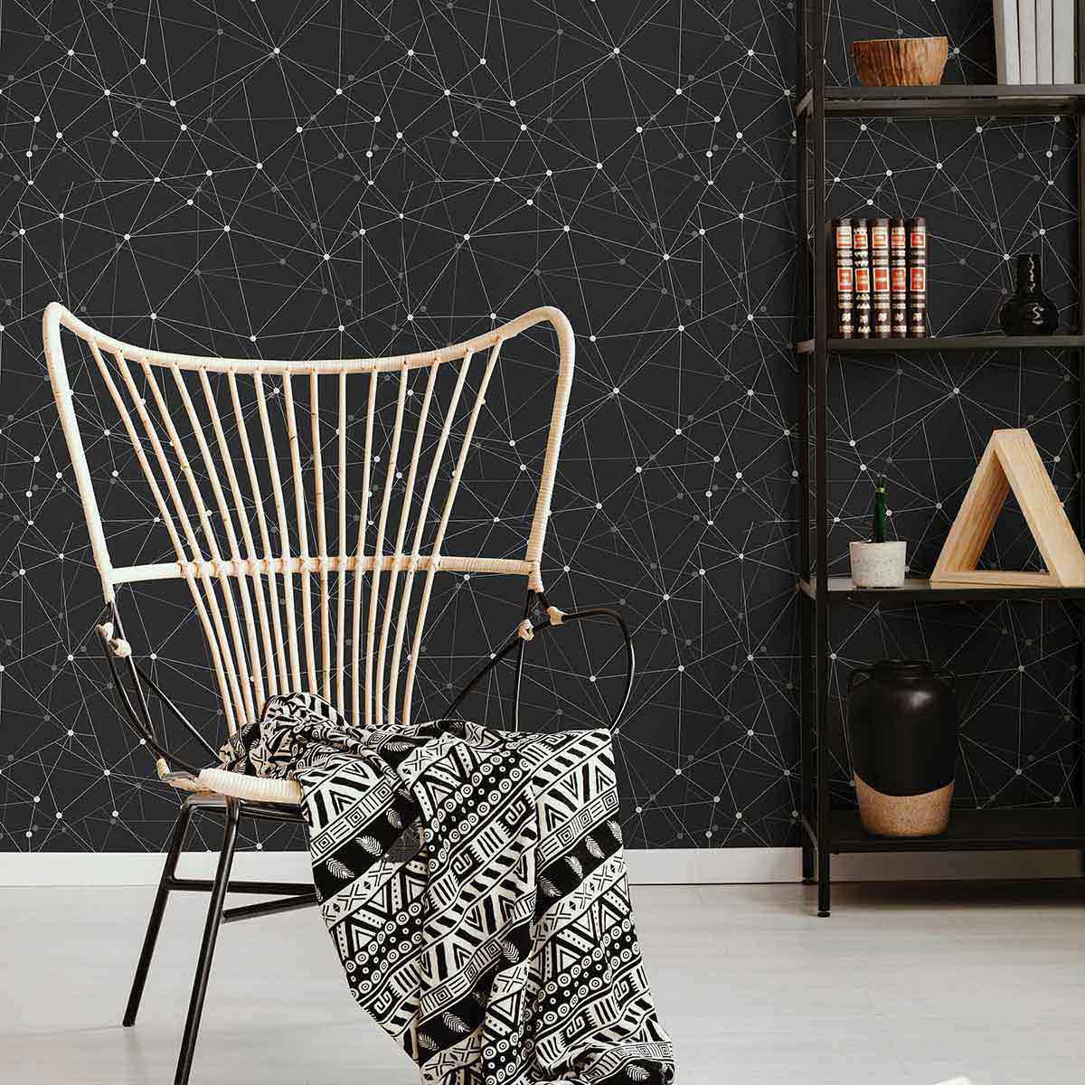 Grey Mesh Peel and Stick Removable Wallpaper - Self Adhesive Decorative Wall Covering for Bedroom, Living Room, Office & Dorm Decor