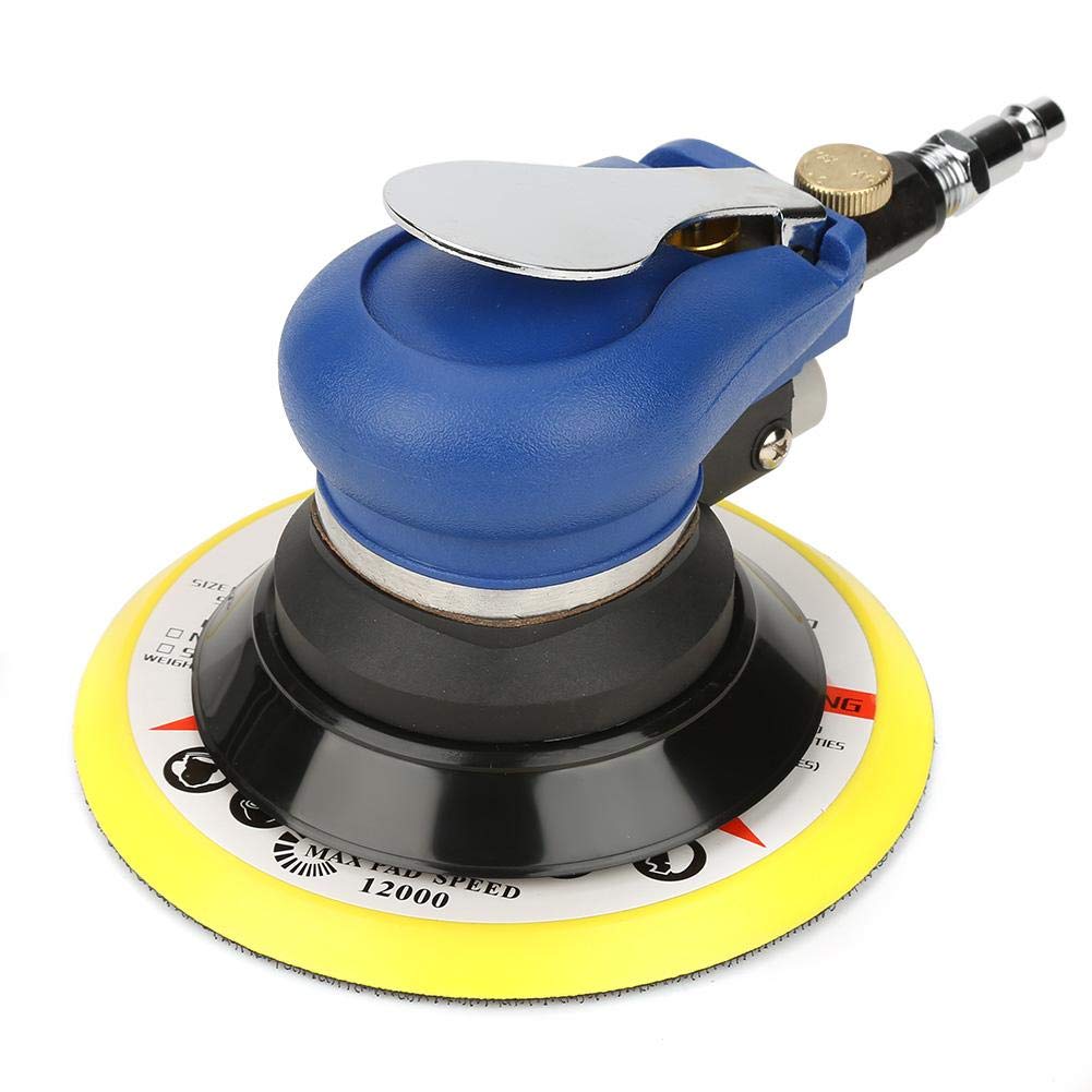 6in/5in Low Noise Pneumatic Random Orbital Sander - Efficient Wood & Metal Finishing Tool for Furniture Refinishing, Auto Body Work & DIY Projects (5 inch)
