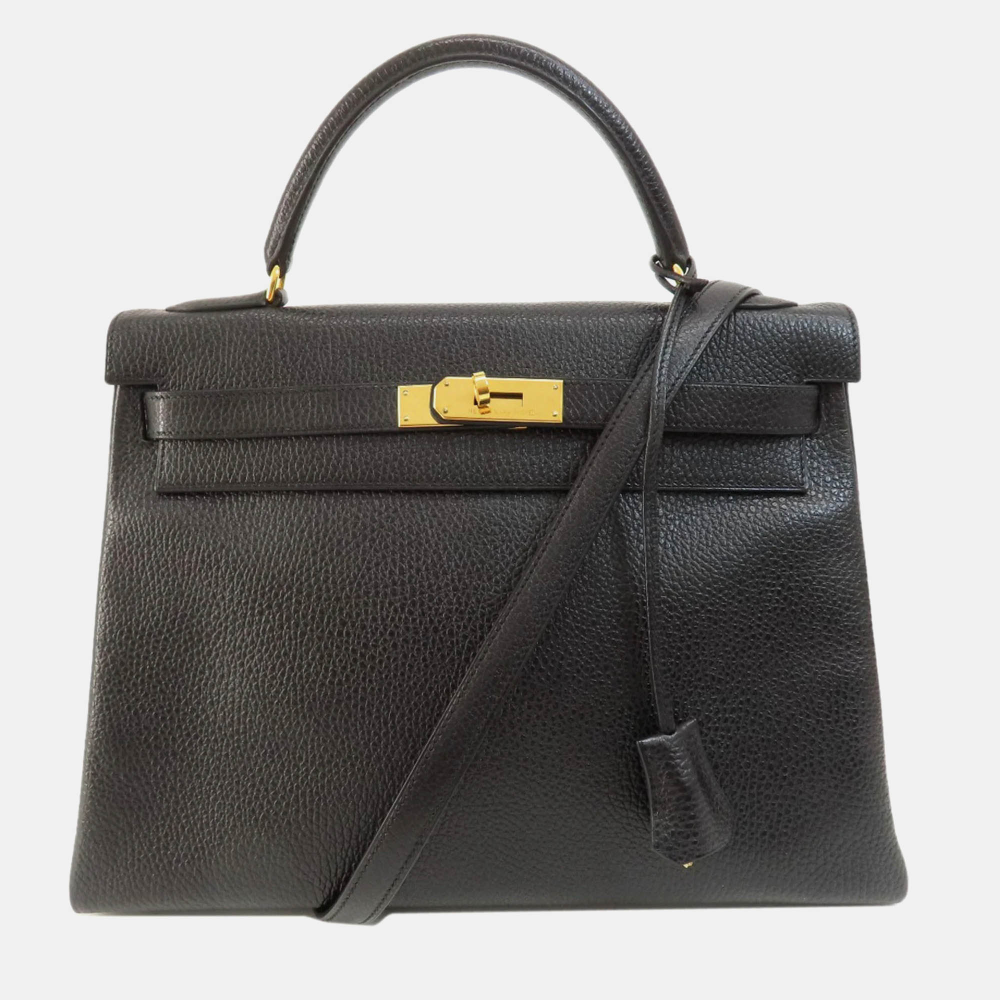 Luxury Black Ardennes Kelly 32 Handbag for Women - Premium Leather Designer Tote Bag - Perfect for Work, Travel & Special Occasions